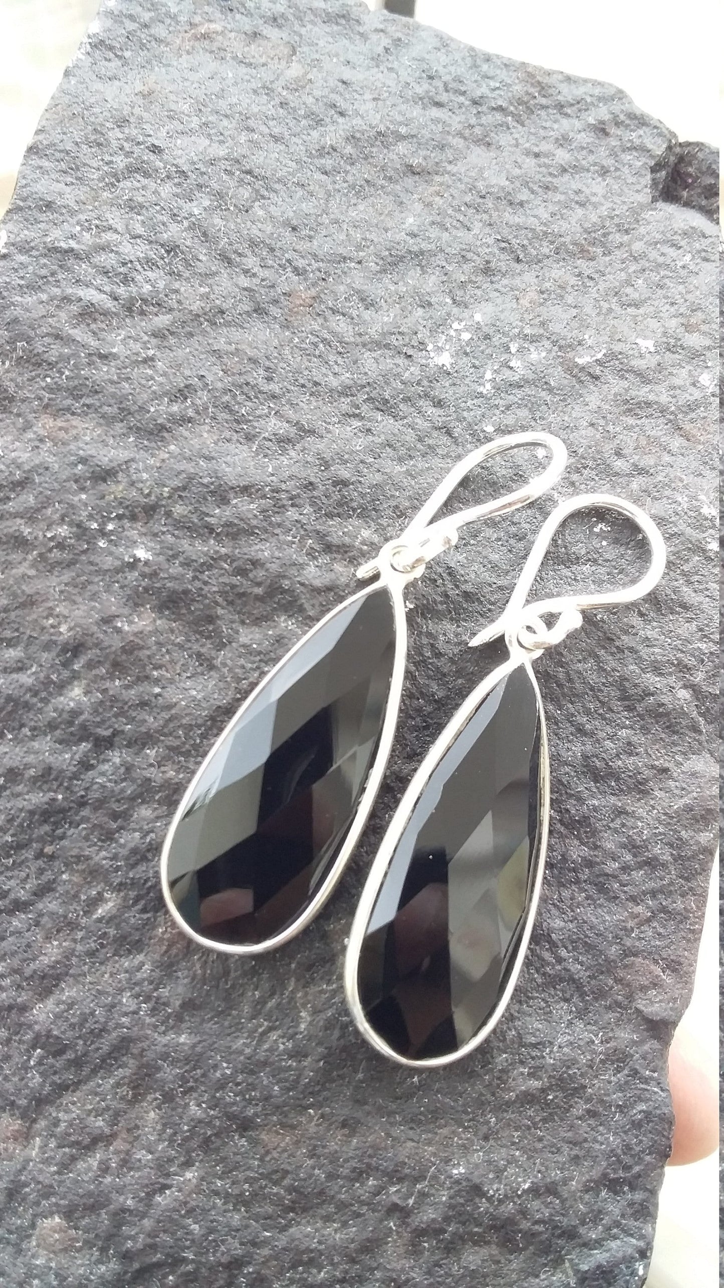 Black Onyx Earring, Sterling Silver Jewelry, Handmade Earrings, Gift for Her, Drop Dangle Earrings, Gem Stone Earrings, Silver Jewellery