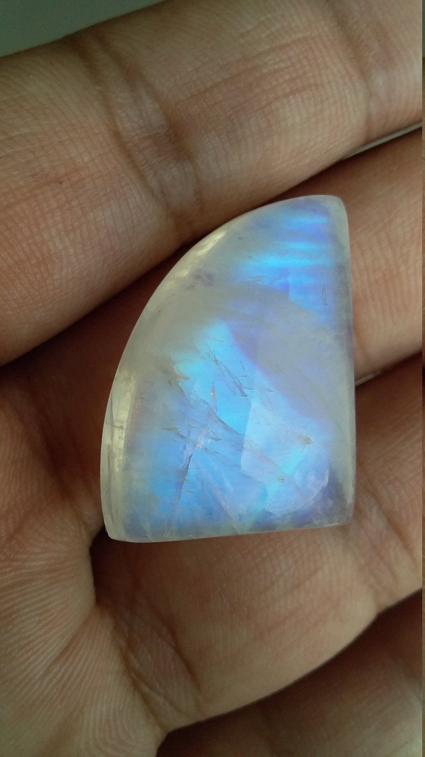 Blue Fire Moonstone, Natural Rainbow moonstone, Fancy Shape Loose Gemstone, Both Side Blue Flash, Smooth Polished, Stone For Jewelry Making