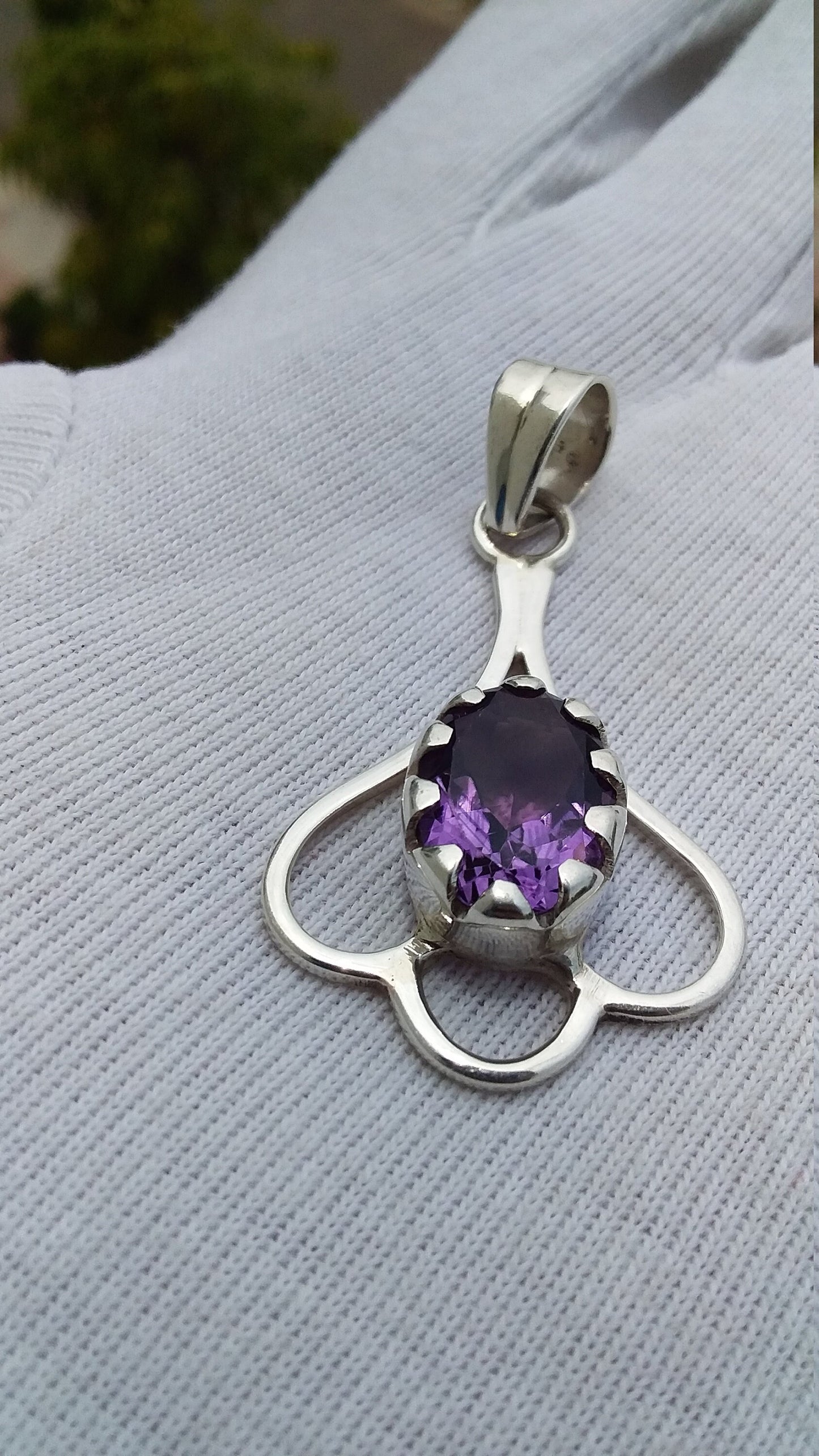 Purple Amethyst Handmade Pendant, Teardrop Shape 925 Sterling Silver Jewelry, ladies Amethyst necklace, Gift Pendant, Purple gemstone