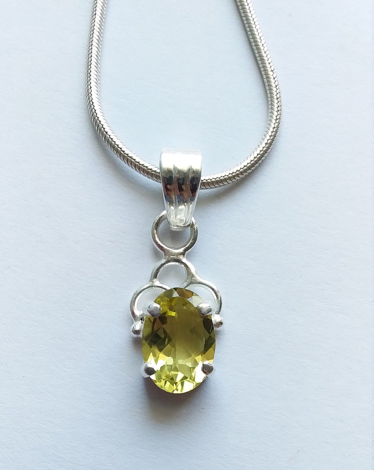 Lemon Quartz Pendant, 925 Sterling Silver Handmade Jewelry, Gemstone Small Pendant, Yellow stone Pendant, Gift for Her, Gift For Mother