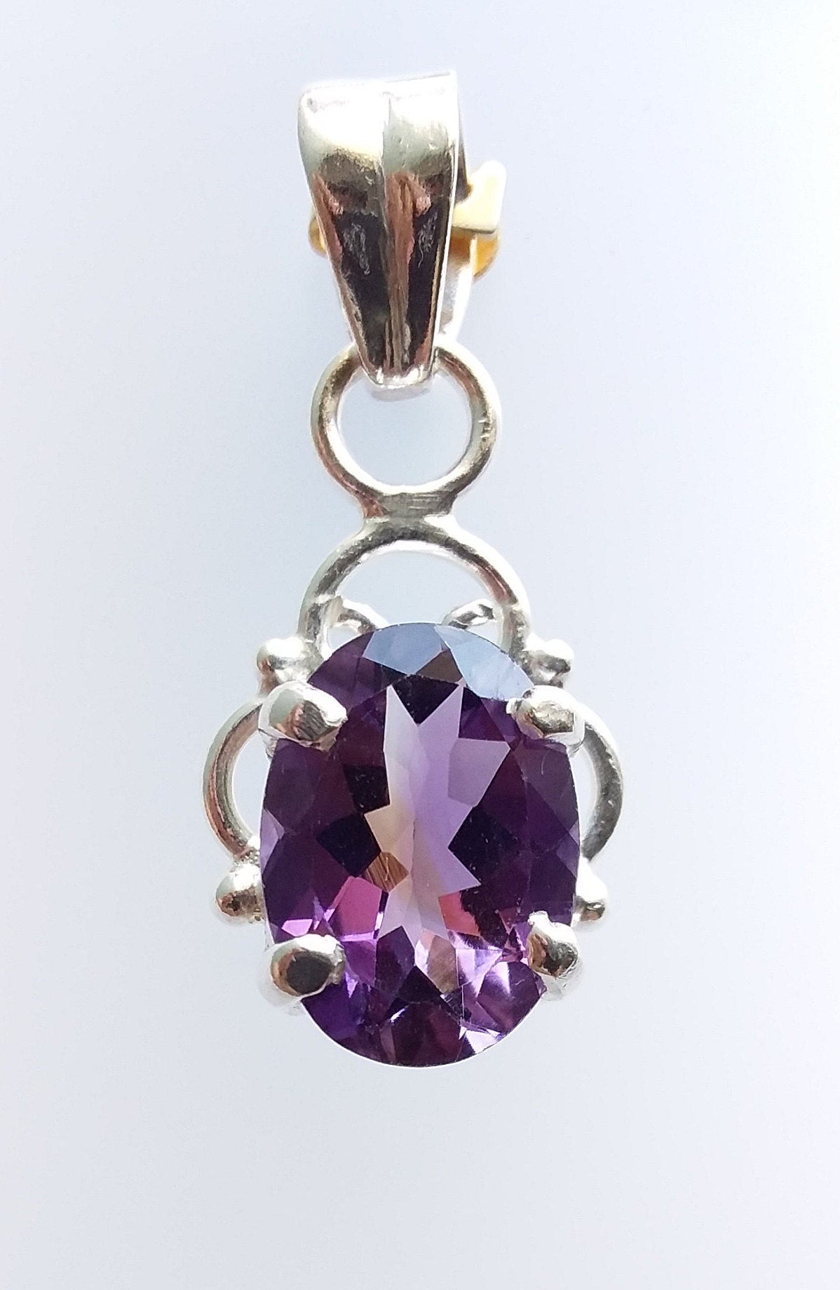 Natural Purple Amethyst 925 Sterling Silver Handmade Pendant, Purple Amethyst Pendant, Amethyst Jewelry for Women