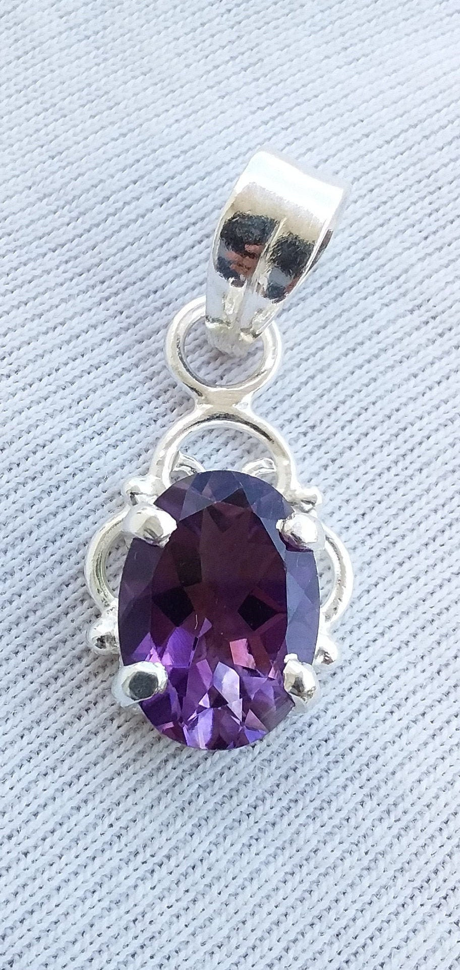 Natural Purple Amethyst 925 Sterling Silver Handmade Pendant, Purple Amethyst Pendant, Amethyst Jewelry for Women