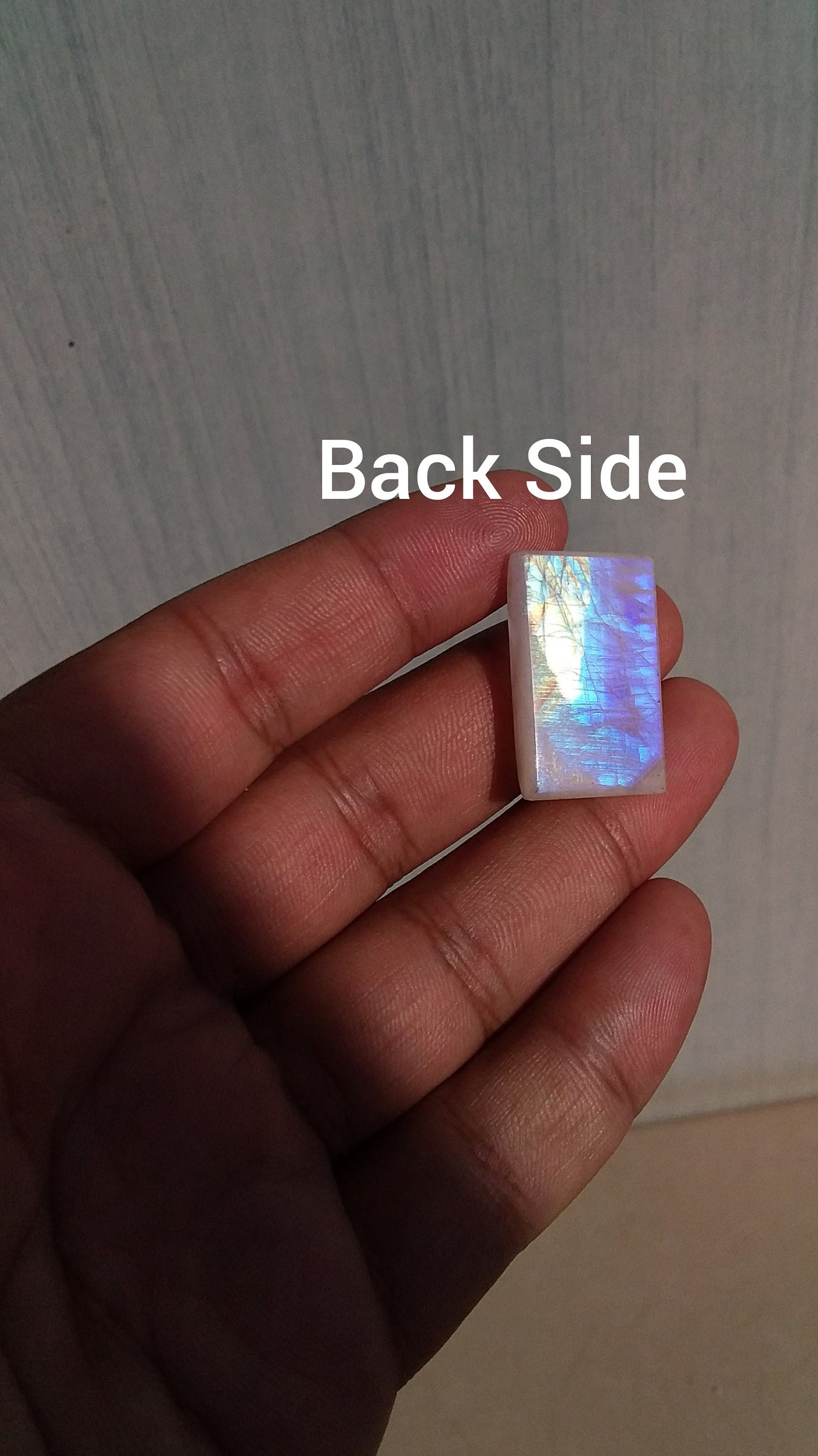 Octagon Rainbow Moonstone, Natural Gemstone for Jewelry Making, Flat Back Cabochon Gemstone, Natural White Labradorite, 36 CTS 32x16.5x7 MM