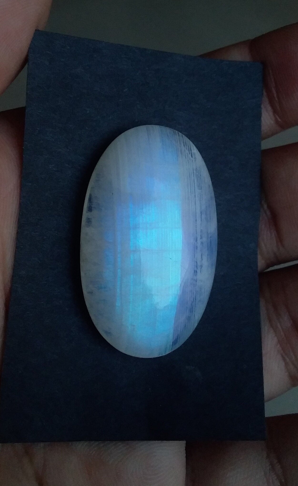 47 Cts Rainbow Moonstone Cabochon, Oval Shape Moonstone, Blue Flashy Moonstone, Jewelry Making Loose Gemstone, Pendant Gemstone