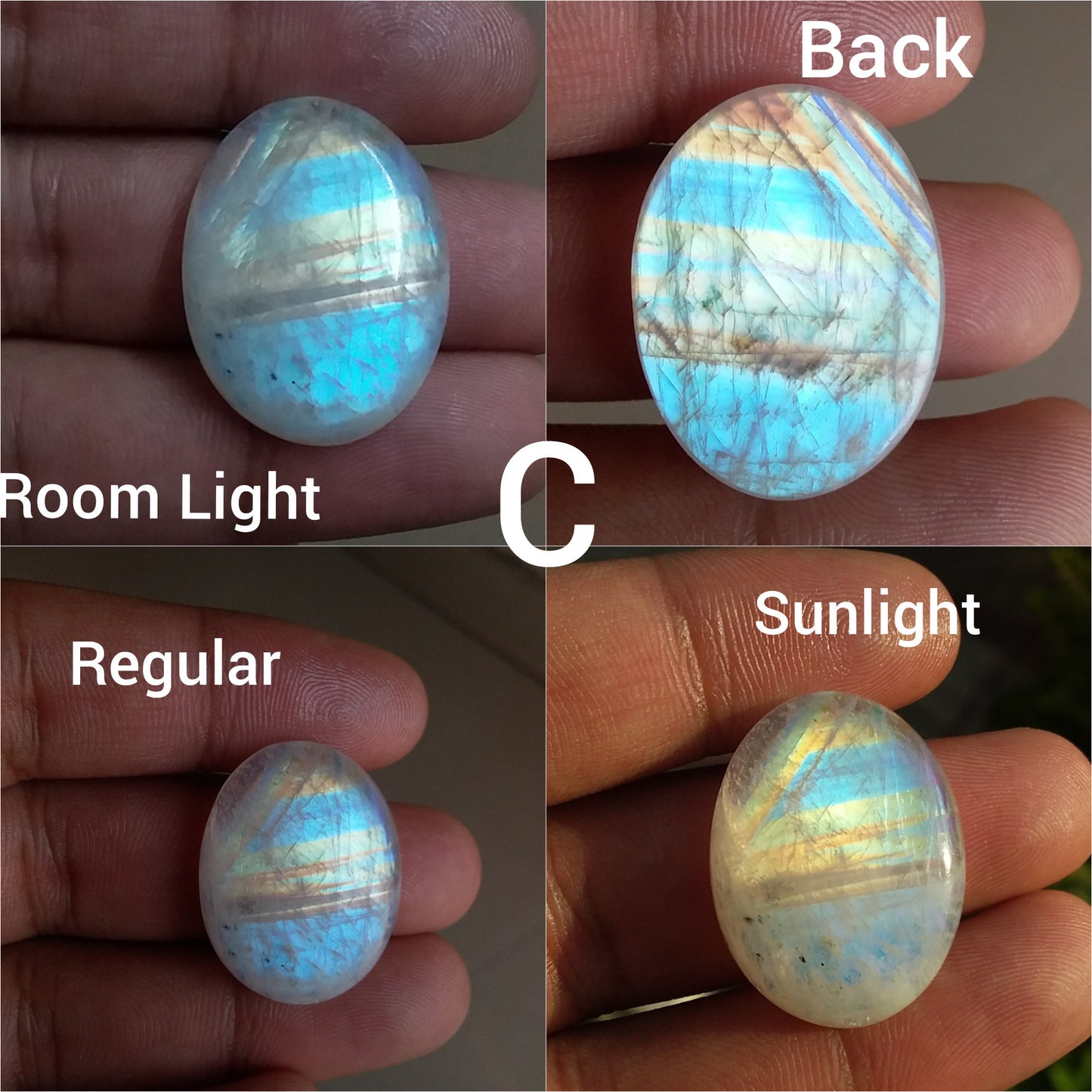 Top Quality Multi Flash Rainbow Moonstone Cabochon, Loose Gemstone Perfect for Jewelry Making, Blue Flash Moonstone, Natural Moonstone Stone