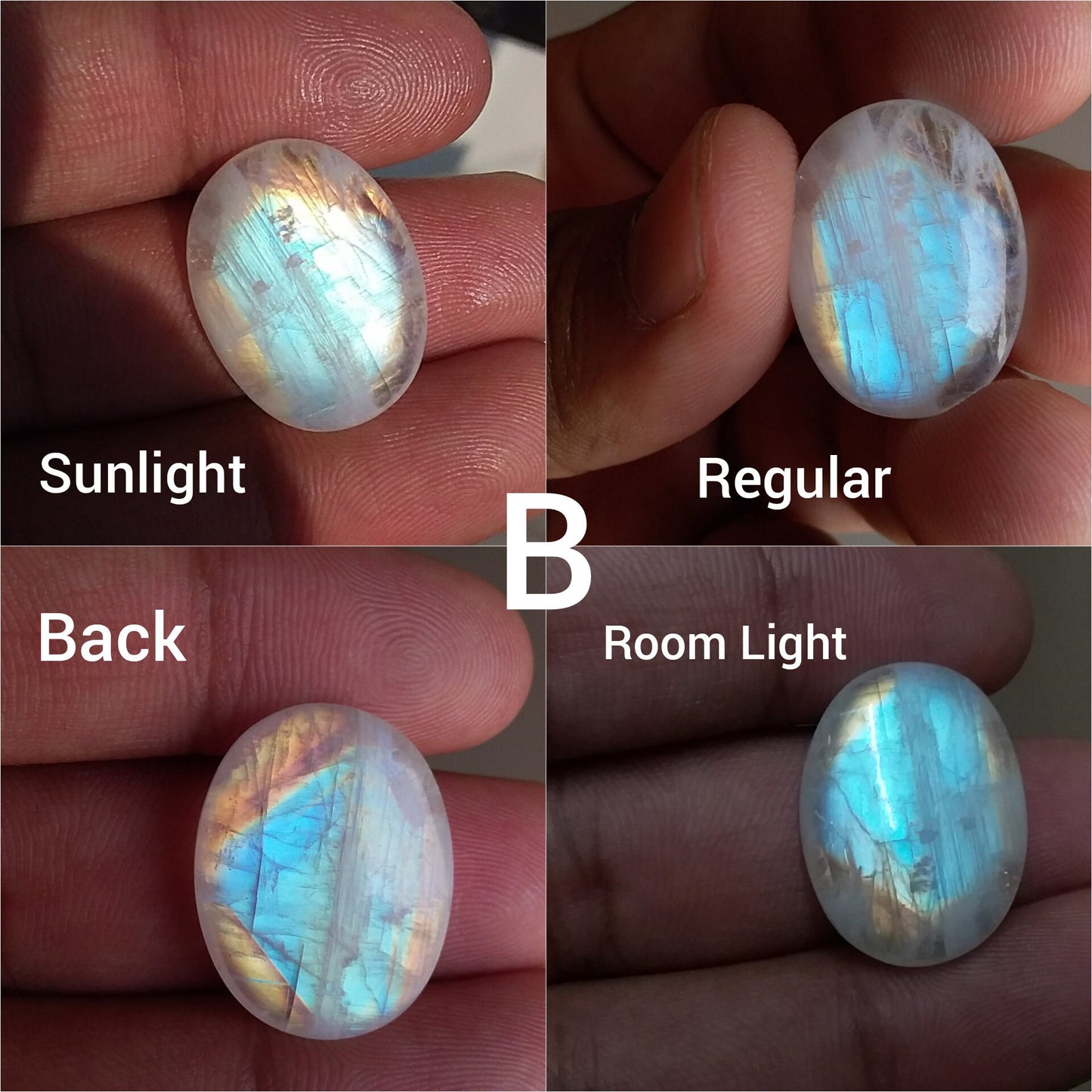 Top Quality Multi Flash Rainbow Moonstone Cabochon, Loose Gemstone Perfect for Jewelry Making, Blue Flash Moonstone, Natural Moonstone Stone