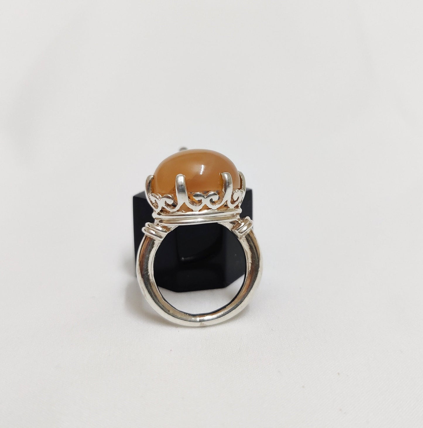 Natural Pink Moonstone Ring, Moonstone Silver Ring, 925 Silver, Prong Bezel Ring, Oval Moonstone, Boho Handmade Silver Ring, Statement Ring