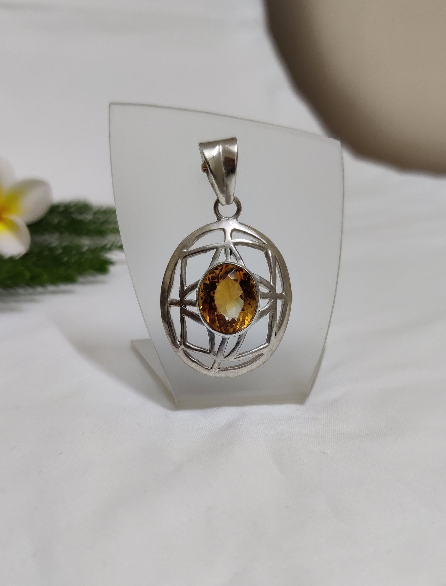 Citrine Hydro Pendant, 925 Sterling Silver Pendant, Handmade Jewelry, Citrine Jewelry, Yellow Gemstone Pendant, November Birthstone
