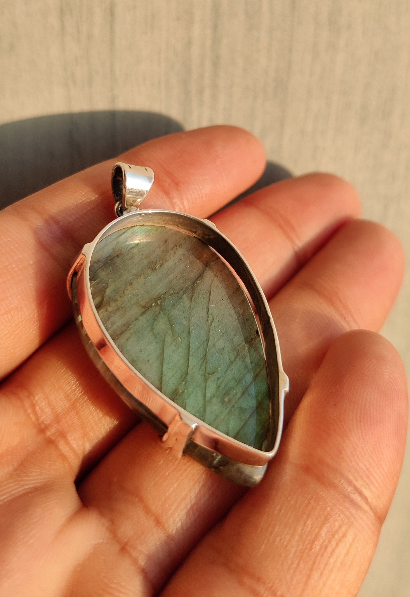 Labradorite Pendant, 925 Silver Pendant, Big Gemstone Pendant, Labradorite Teardrop Pendant, Labradorite Jewelry, Stone Jewelry