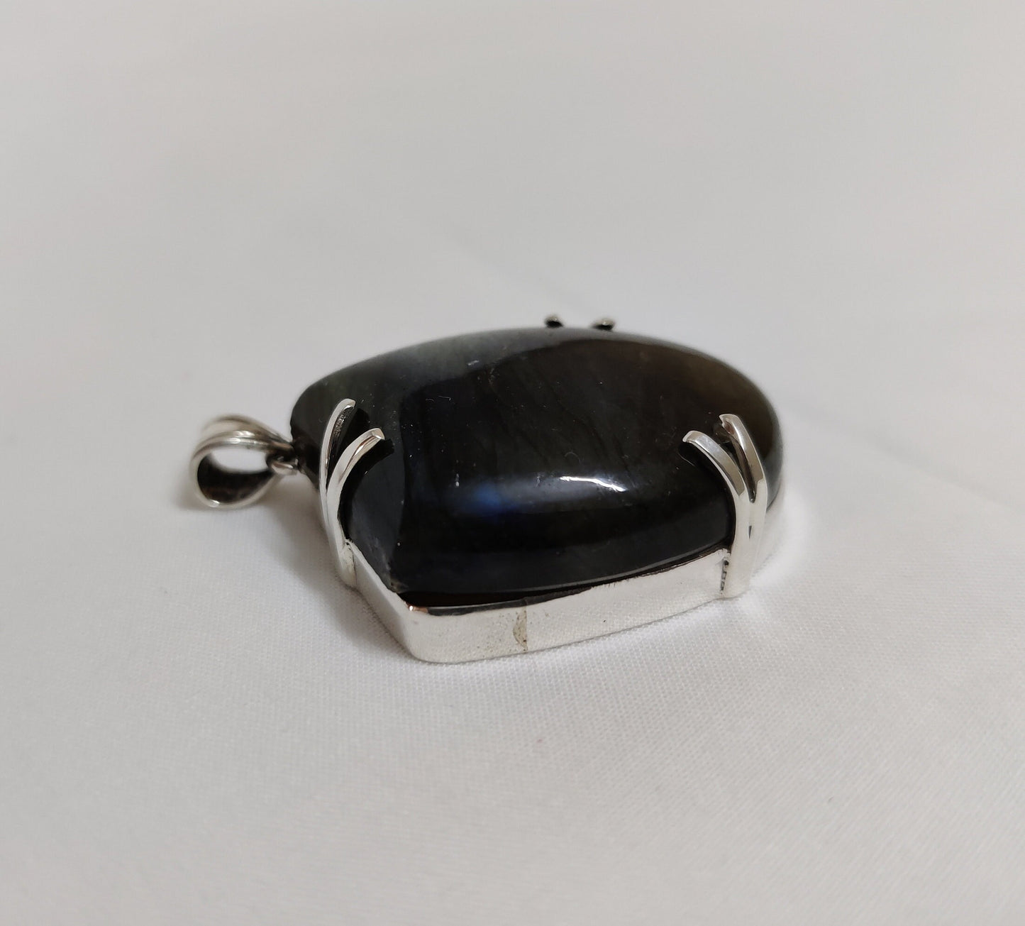 Blue Flashy Labradorite Pendant, Cabochon Gemstone Pendant, 925 Sterling Silver Jewelry, Free Stone Pendant, Healing Natural Stone Pendant