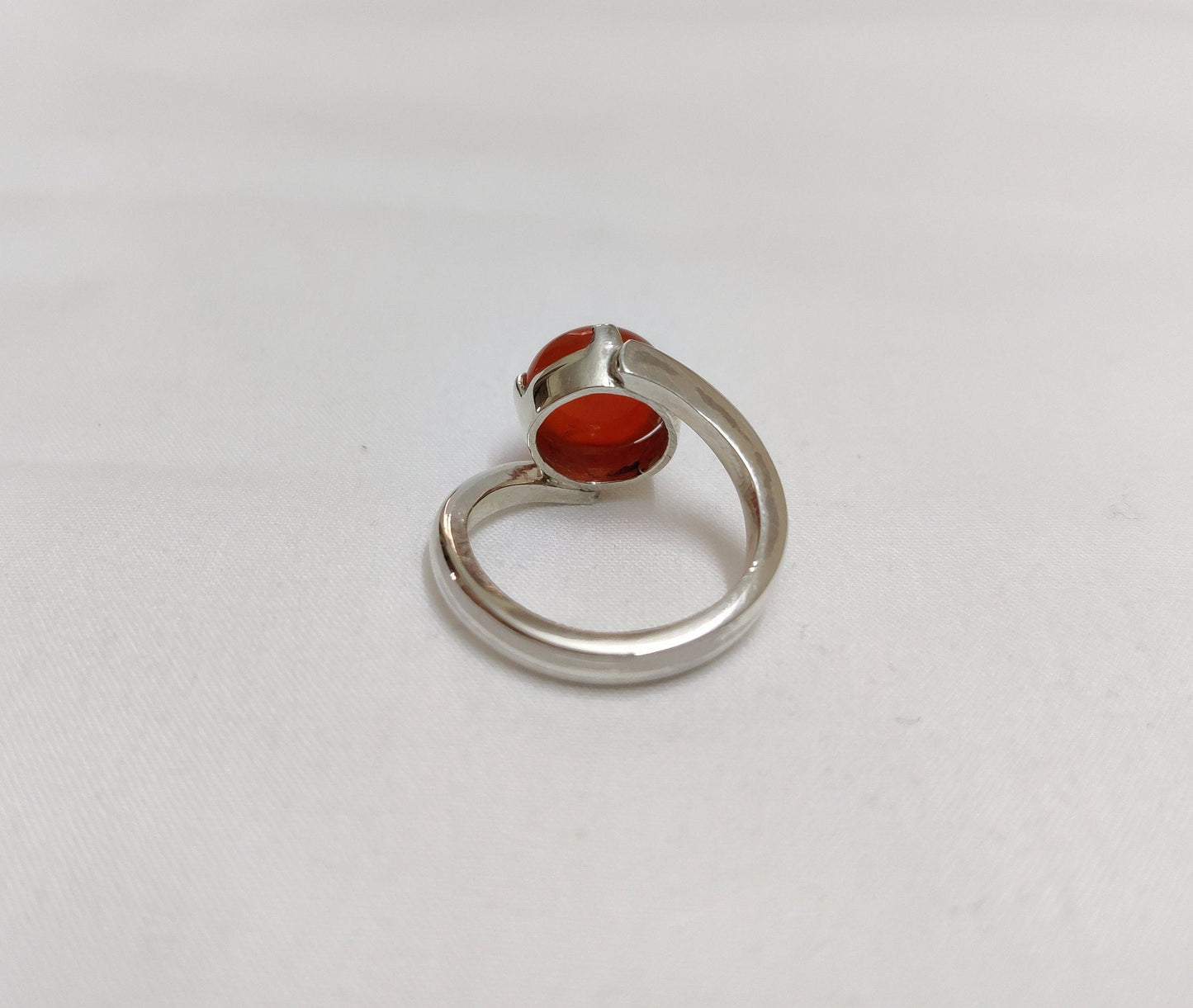 Genuine Carnelian Ring, 925 Sterling Silver Jewelry, Cabochon Stone Ring, Red Carnelian Jewelry, Alternative Engagement Ring, Gift for Women