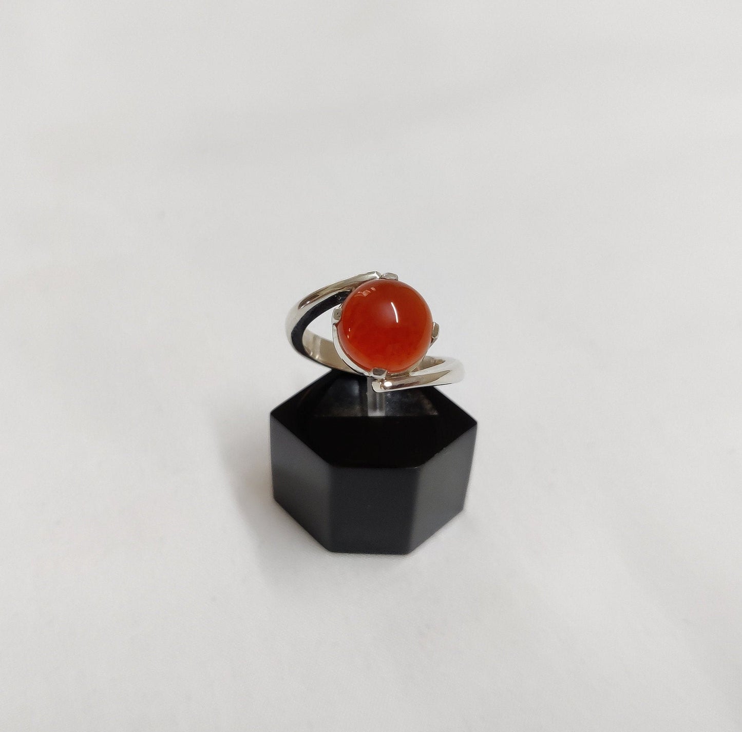 Genuine Carnelian Ring, 925 Sterling Silver Jewelry, Cabochon Stone Ring, Red Carnelian Jewelry, Alternative Engagement Ring, Gift for Women