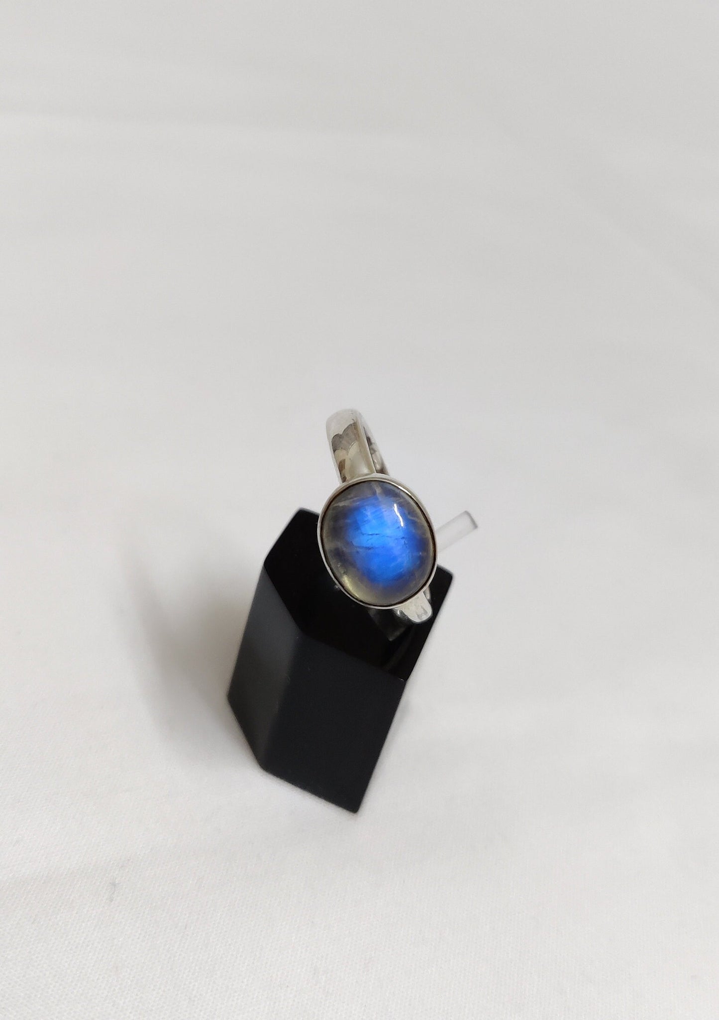 Rainbow Moonstone Ring 925 Sterling Solid Silver Jewelry Blue Fire Moonstone Ring for Women June Birthstone Gemstone Ring size 5 & 7.5