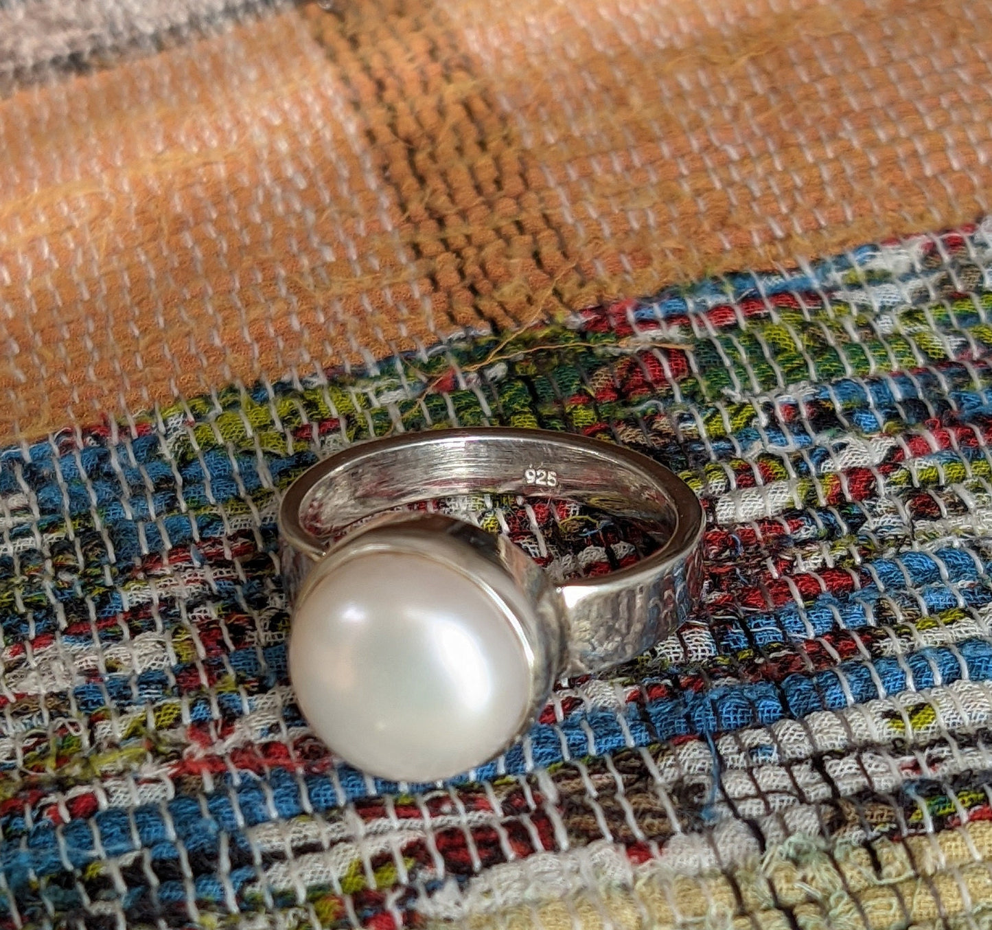 Pearl ring, handmade ring, june birthstone, pearl jewelry, women silver jewelry, bridal wedding rings, gift ideas, pearl statement jewellery