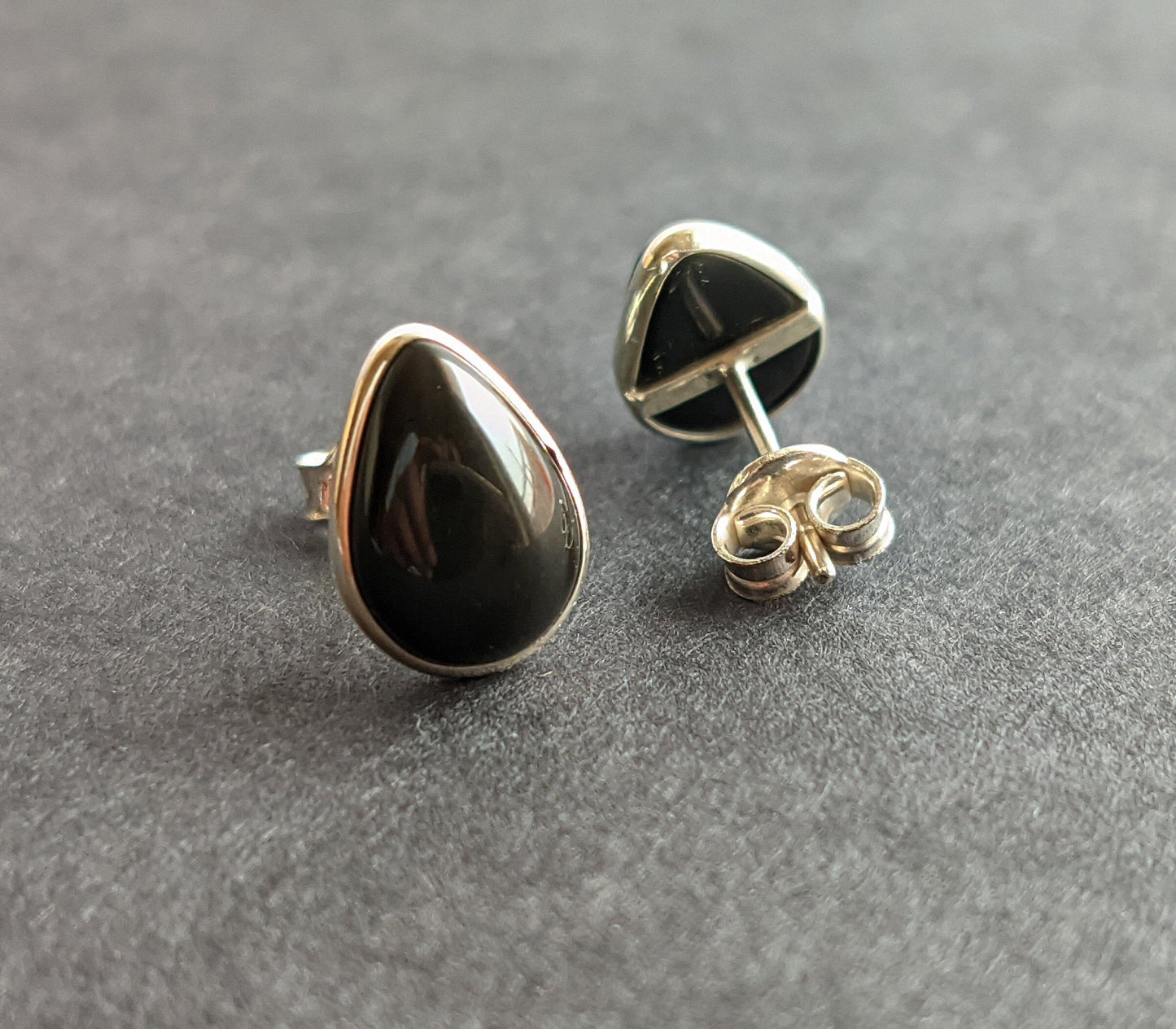 Black Onyx Stud Earrings, 925 Sterling Silver Studs, Wedding Bridesmaid Gift, Minimalist Studs, Jewelry for Her, Gemstone Studs for Her