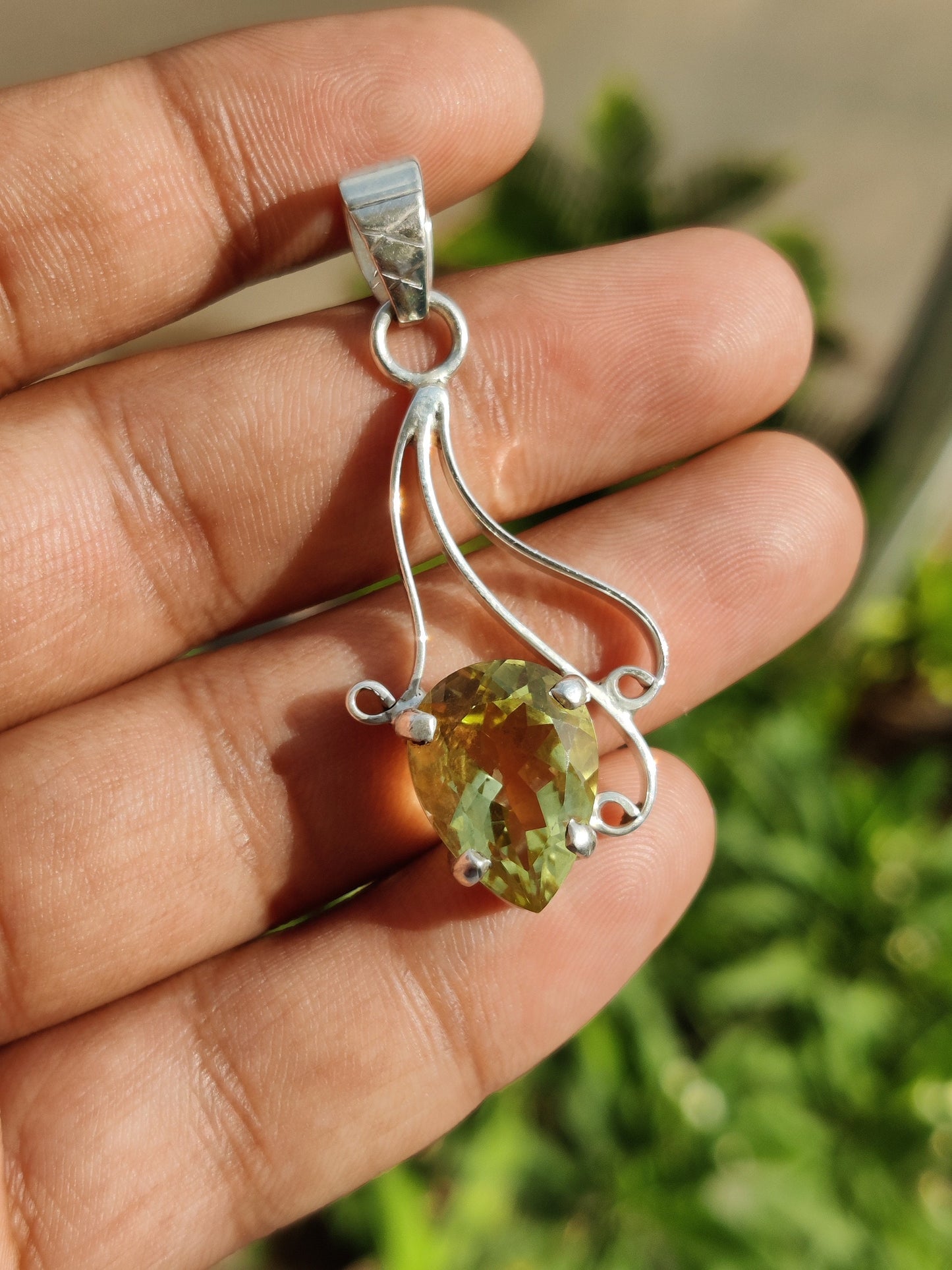 Lemon Topaz Pendant, 925 Sterling Silver Pendant, Handmade Designer Pendant, Yellow Gemstone, Pear Shape Stone, Unique Gift Jewelry for Her