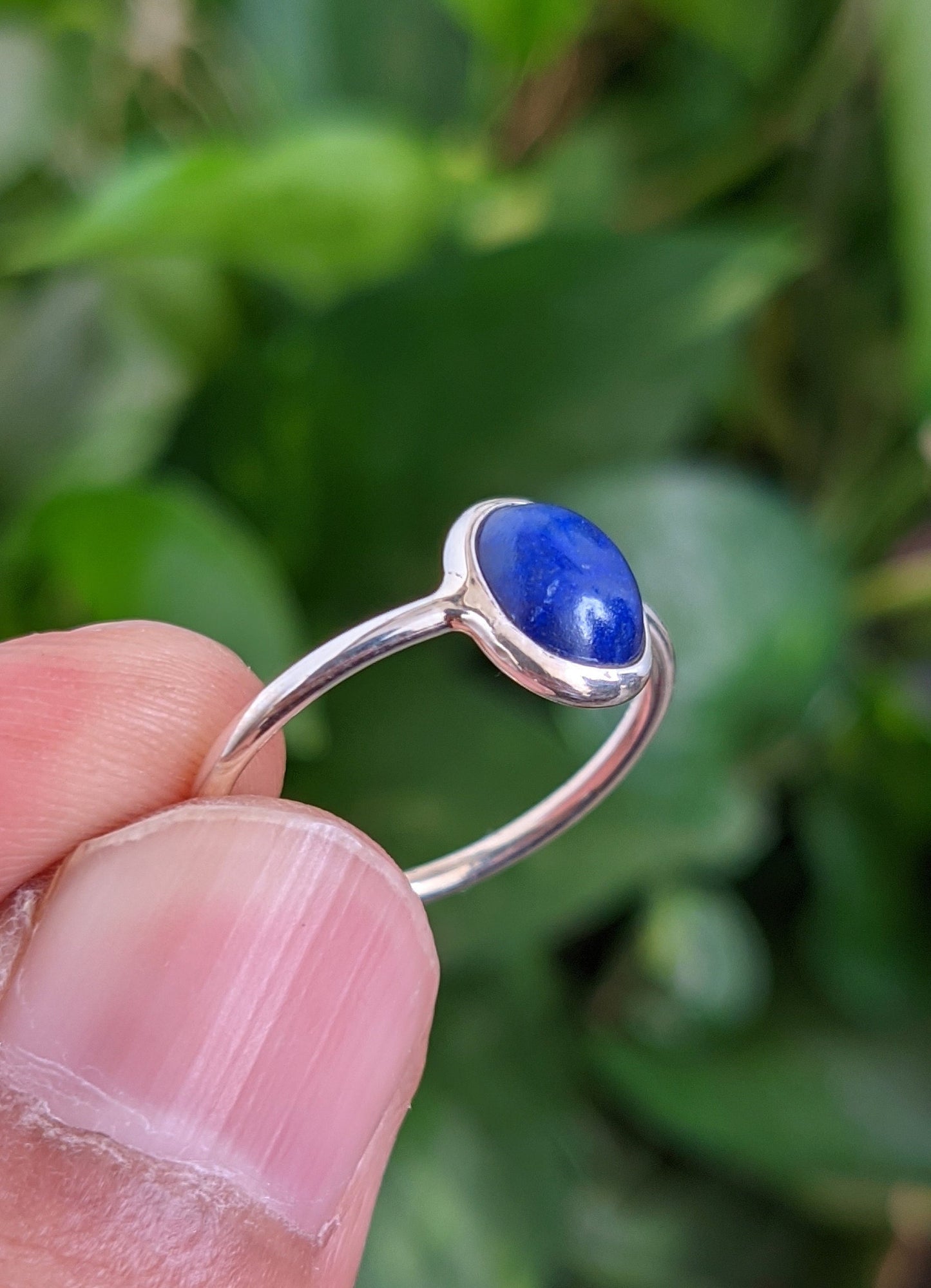 Lapis Lazuli Ring, 925 Sterling Silver Ring, Blue Lapis Ring, Gemstone Stacking Ring, Lapis Handmade Jewelry, Natural Stone, Birthstone Ring
