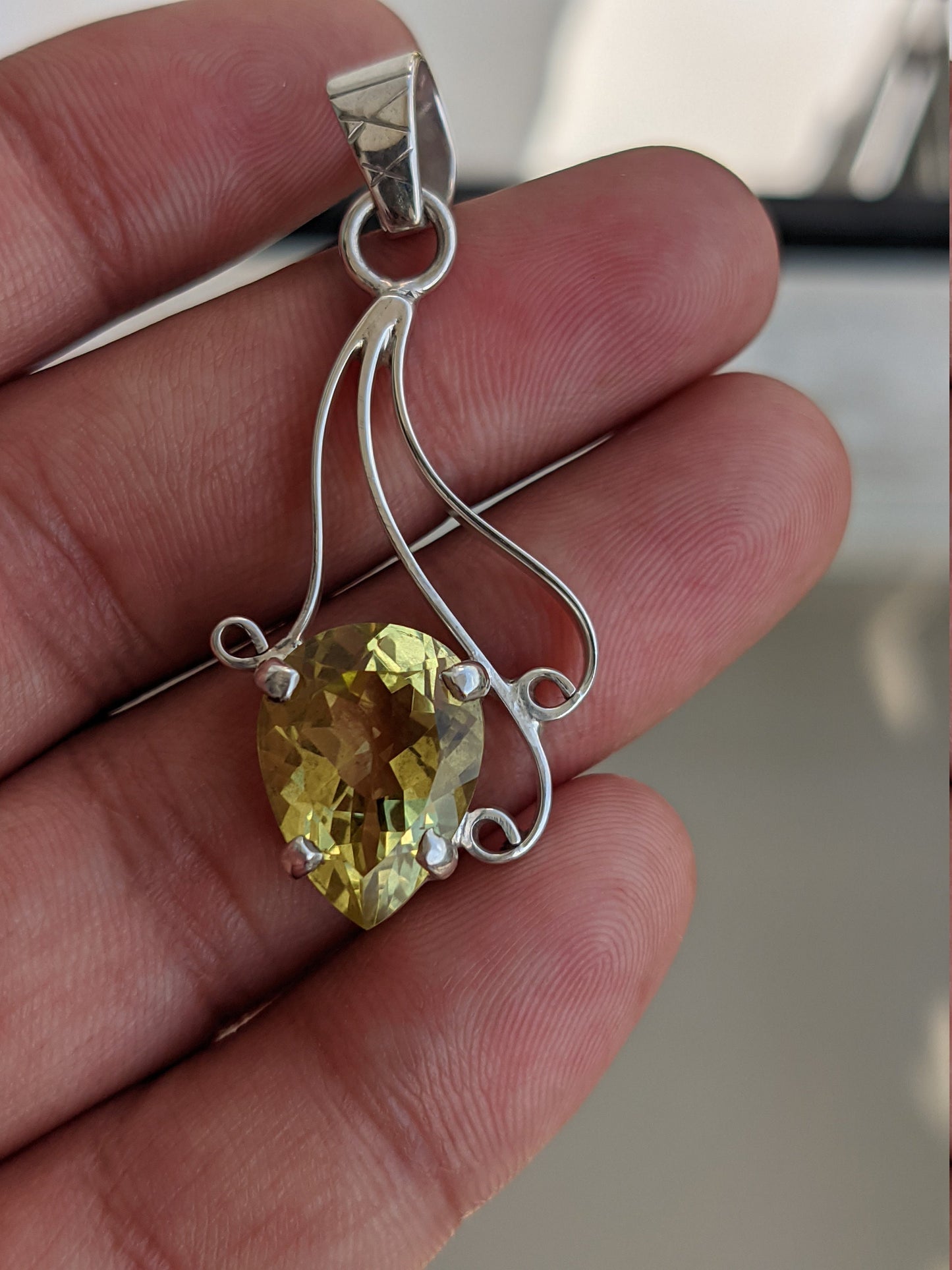 Lemon Topaz Pendant, 925 Sterling Silver Pendant, Handmade Designer Pendant, Yellow Gemstone, Pear Shape Stone, Unique Gift Jewelry for Her