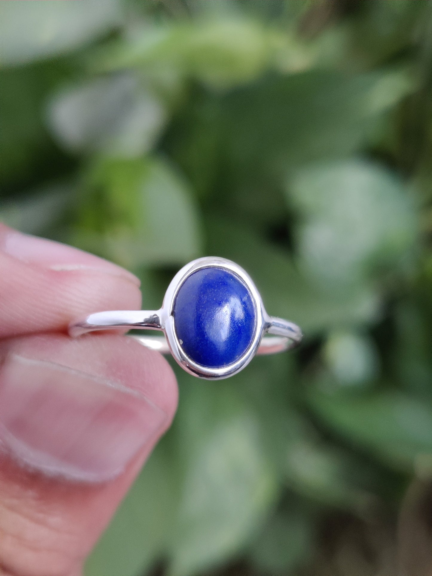 Lapis Lazuli Ring, 925 Sterling Silver Ring, Blue Lapis Ring, Gemstone Stacking Ring, Lapis Handmade Jewelry, Natural Stone, Birthstone Ring