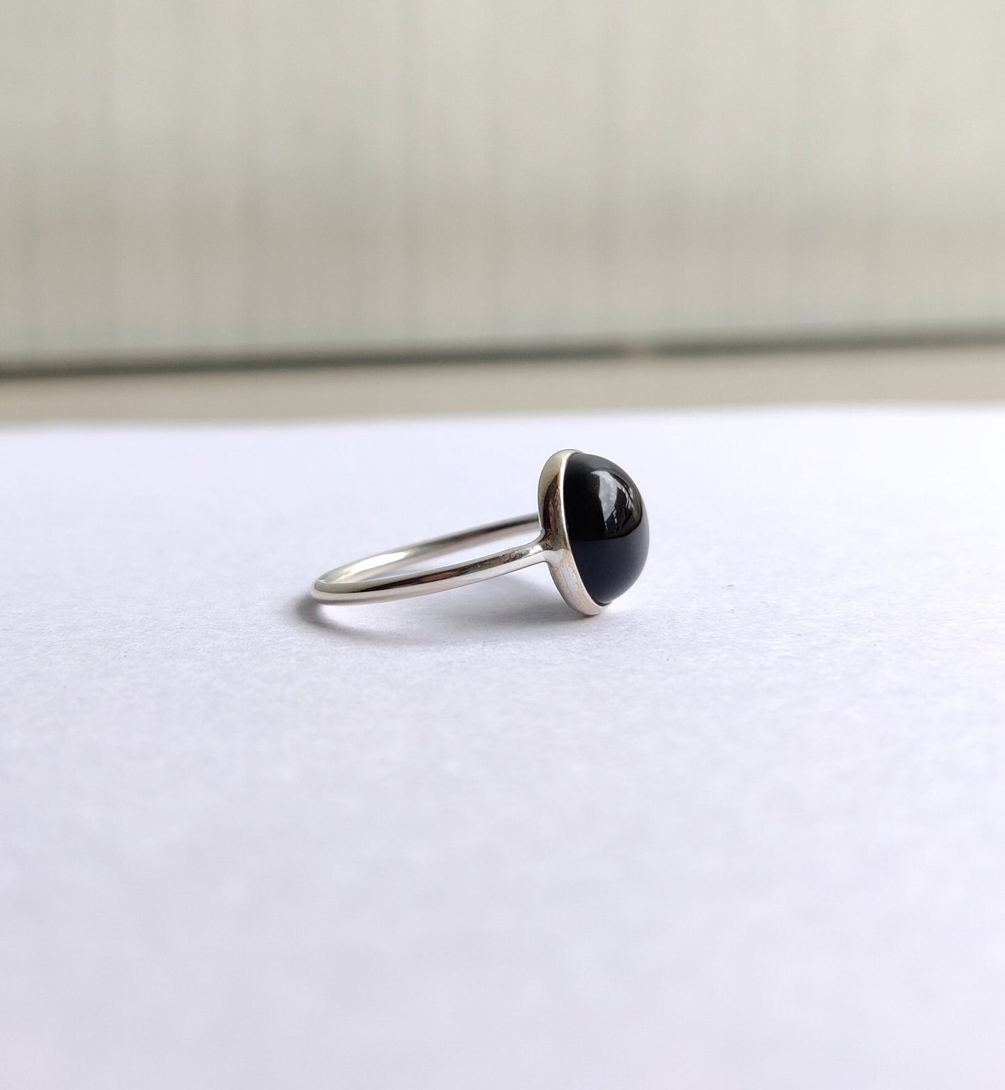 Black Onyx Ring, 925 Sterling Silver Ring, Black Onyx Jewelry, Handmade Gift for Her, Black Ring for Women, Birthstone Ring, Gemstone Ring