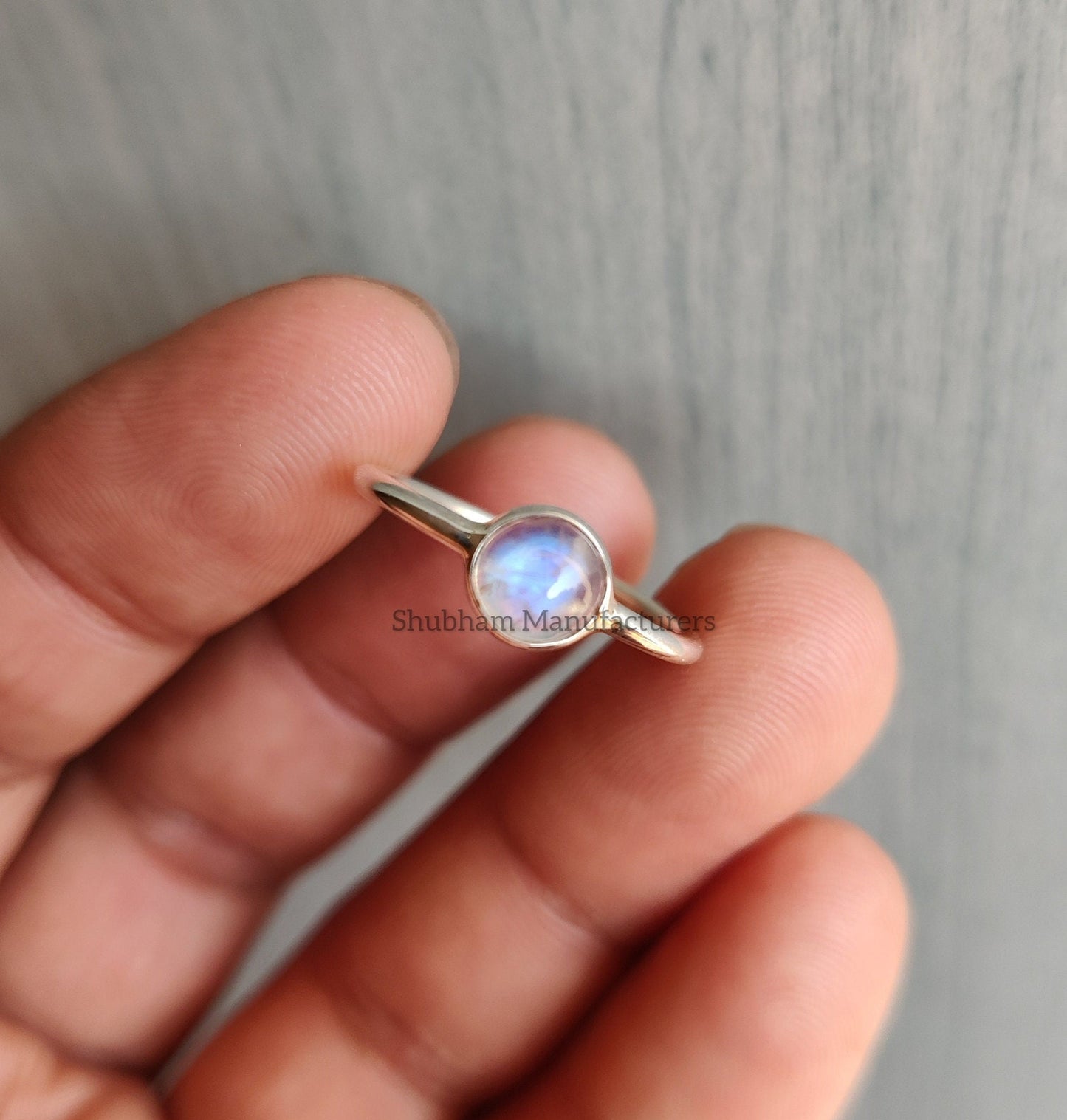 Rainbow Moonstone Ring, 925 Sterling Silver Ring, Tiny Moonstone Minimalist Ring, Dainty Gemstone Ring, Birthstone Ring, Simple Ring for Her