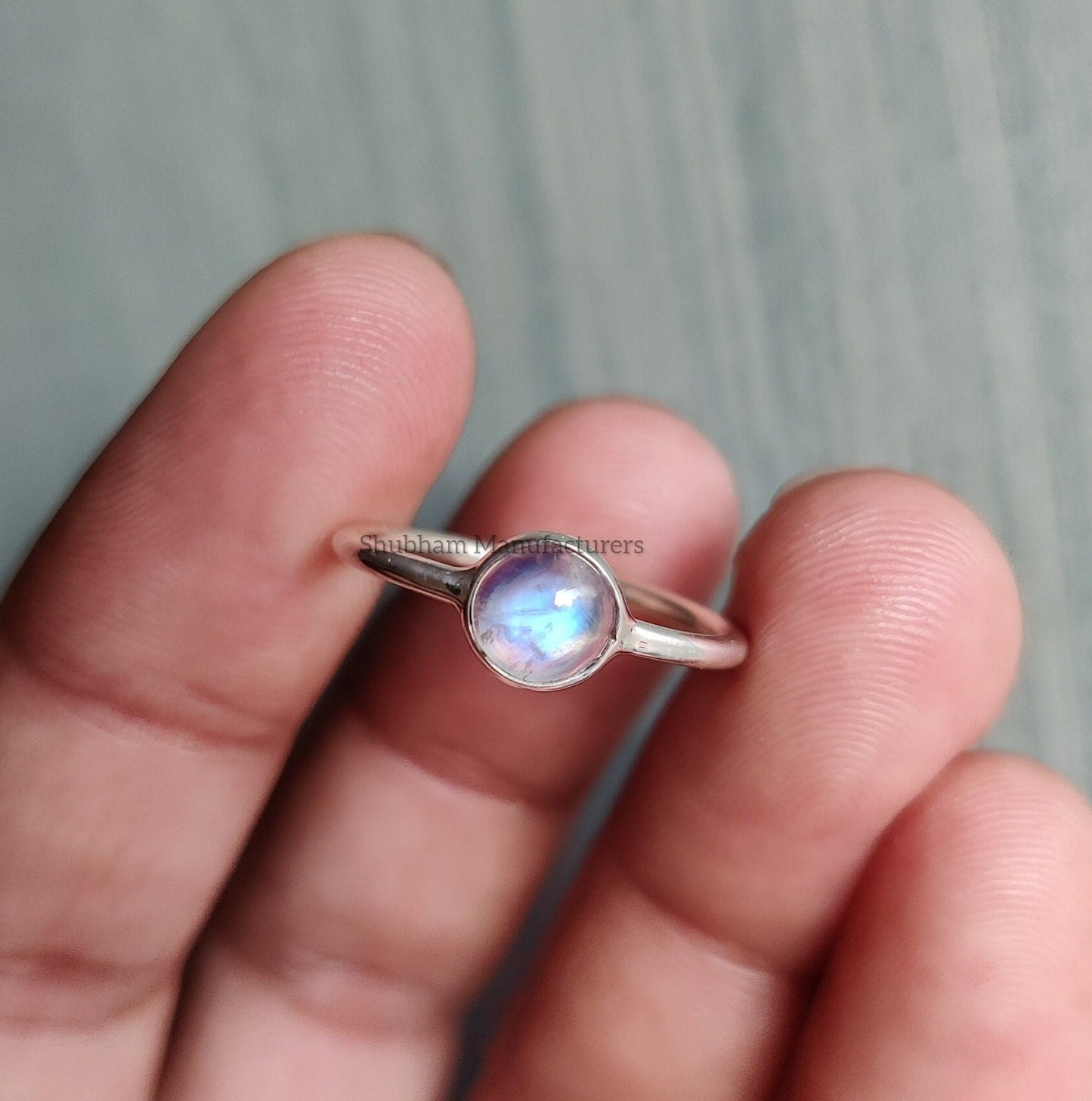 Rainbow Moonstone Ring, 925 Sterling Silver Ring, Tiny Moonstone Minimalist Ring, Dainty Gemstone Ring, Birthstone Ring, Simple Ring for Her