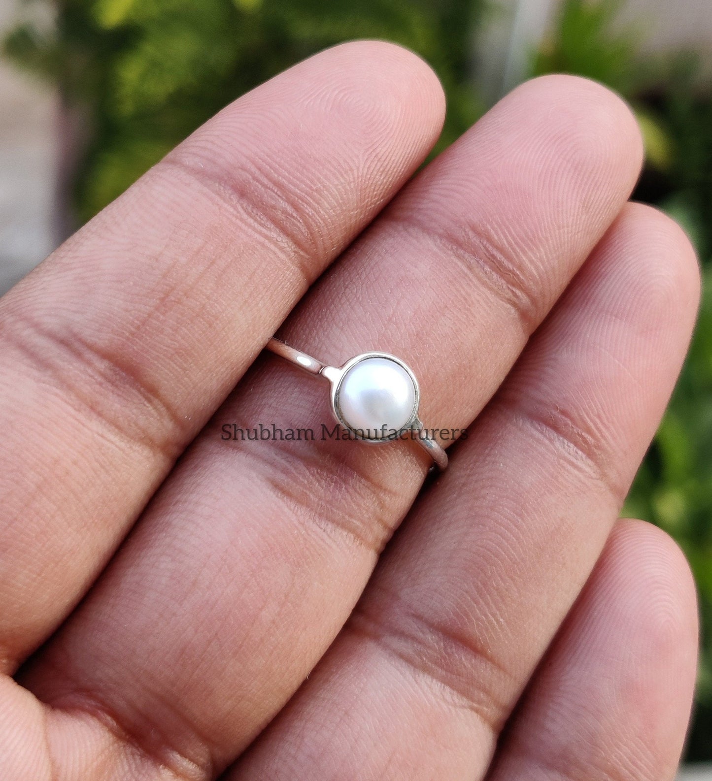 Minimalist Pearl Ring, 925 Sterling Silver, Genuine Pearl Jewelry, Dainty Birthstone Ring, Handmade Gift, Silver Ring for Women, Tiny Ring