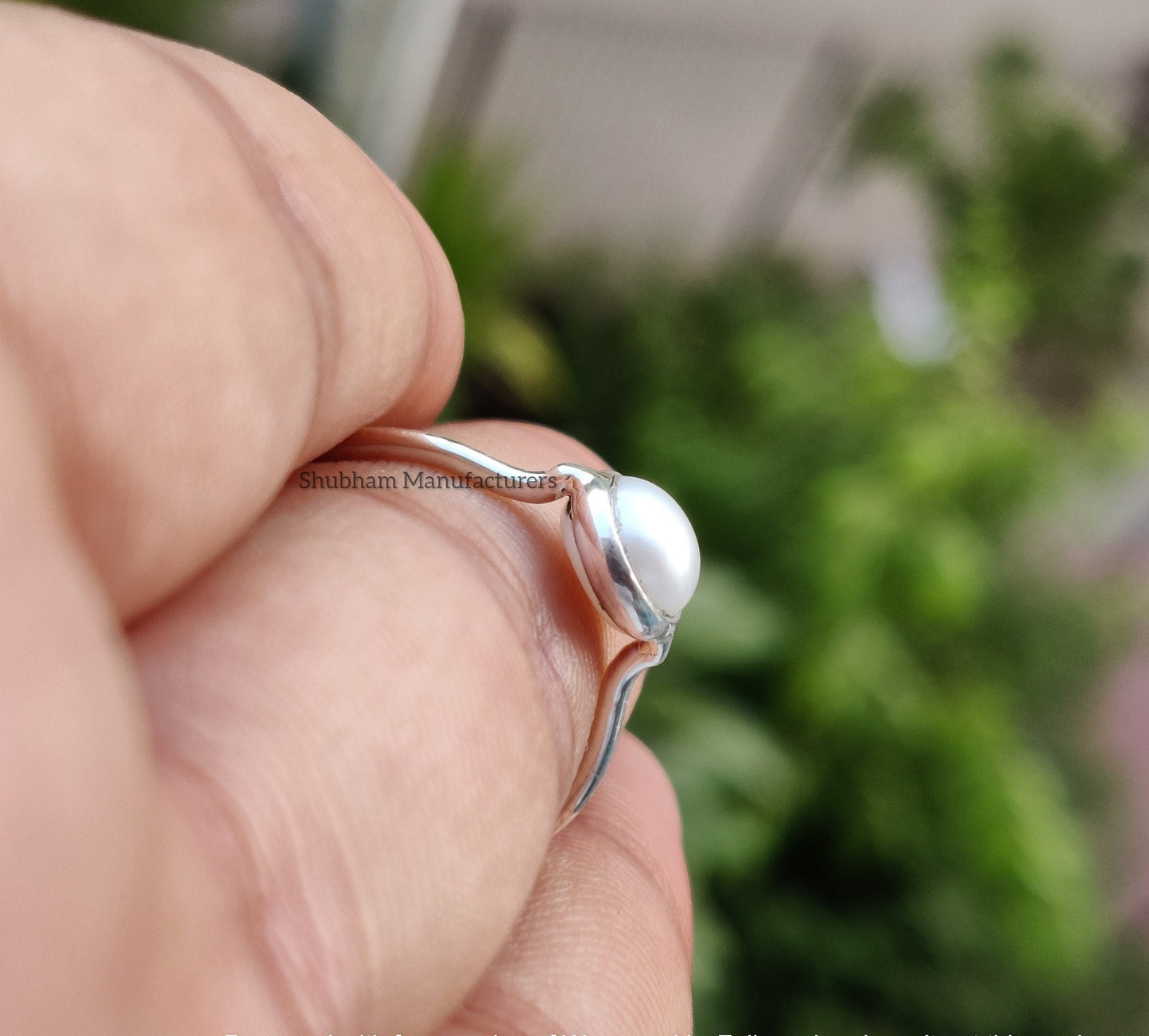 Minimalist Pearl Ring, 925 Sterling Silver, Genuine Pearl Jewelry, Dainty Birthstone Ring, Handmade Gift, Silver Ring for Women, Tiny Ring