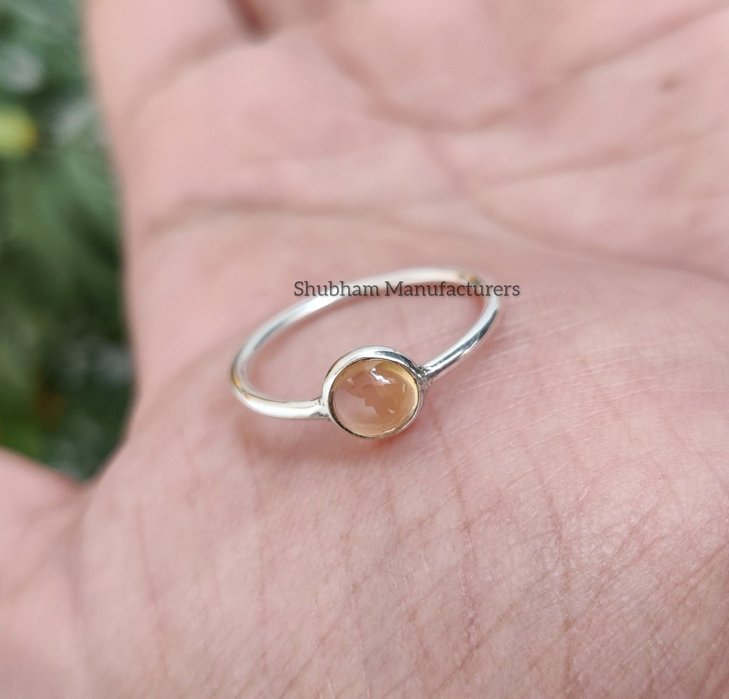 Natural Citrine Ring, 925 Sterling Silver Ring, November Birthstone, Yellow Gemstone Ring, Tiny Ring for Women, Dainty Jewelry Ring for Her
