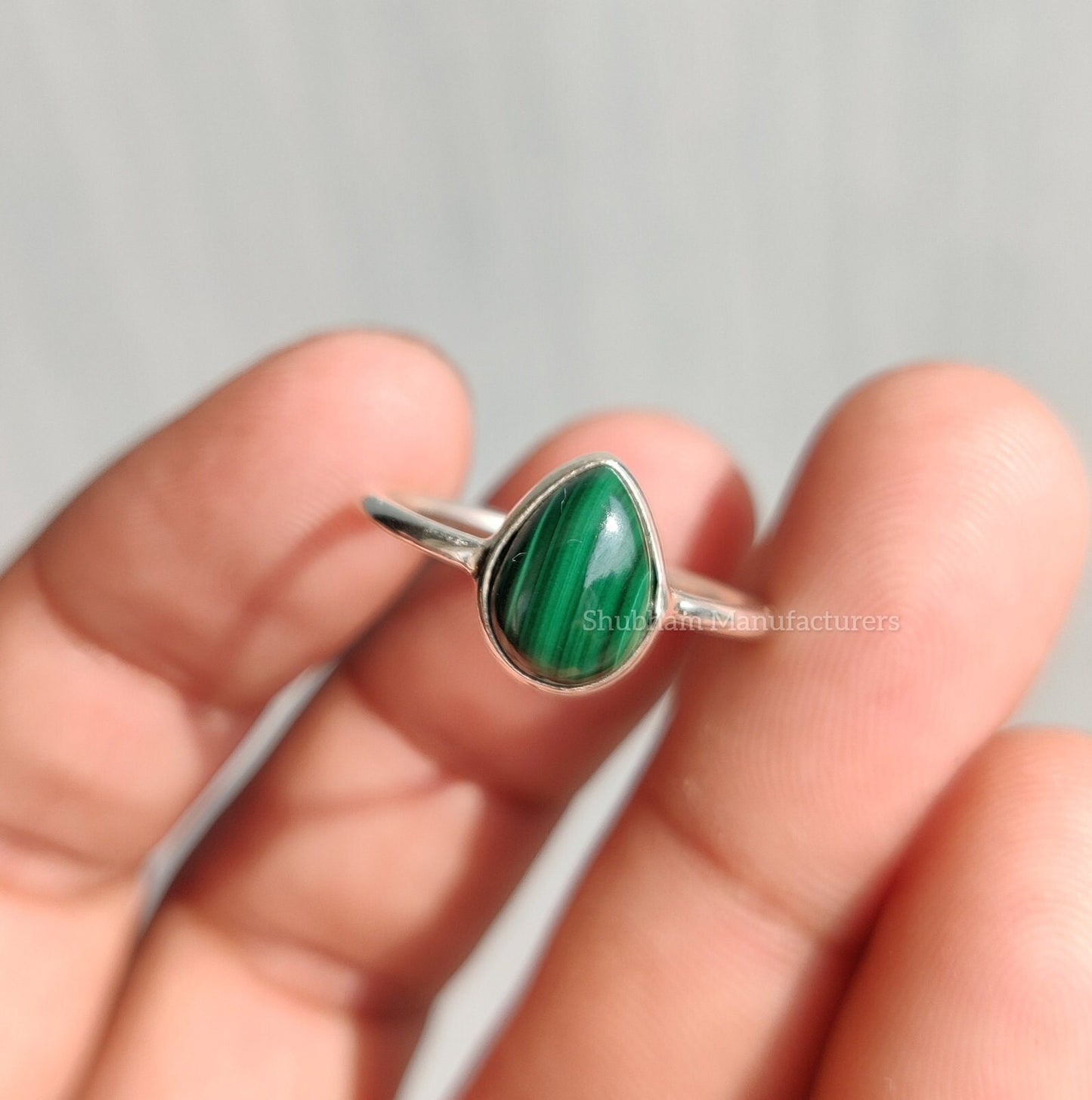 Natural Malachite Ring, 928 Sterling Silver Ring, Everyday Ring for Women, Malachite Silver Jewelry, Green Stone Ring, Handmade Gift for Her