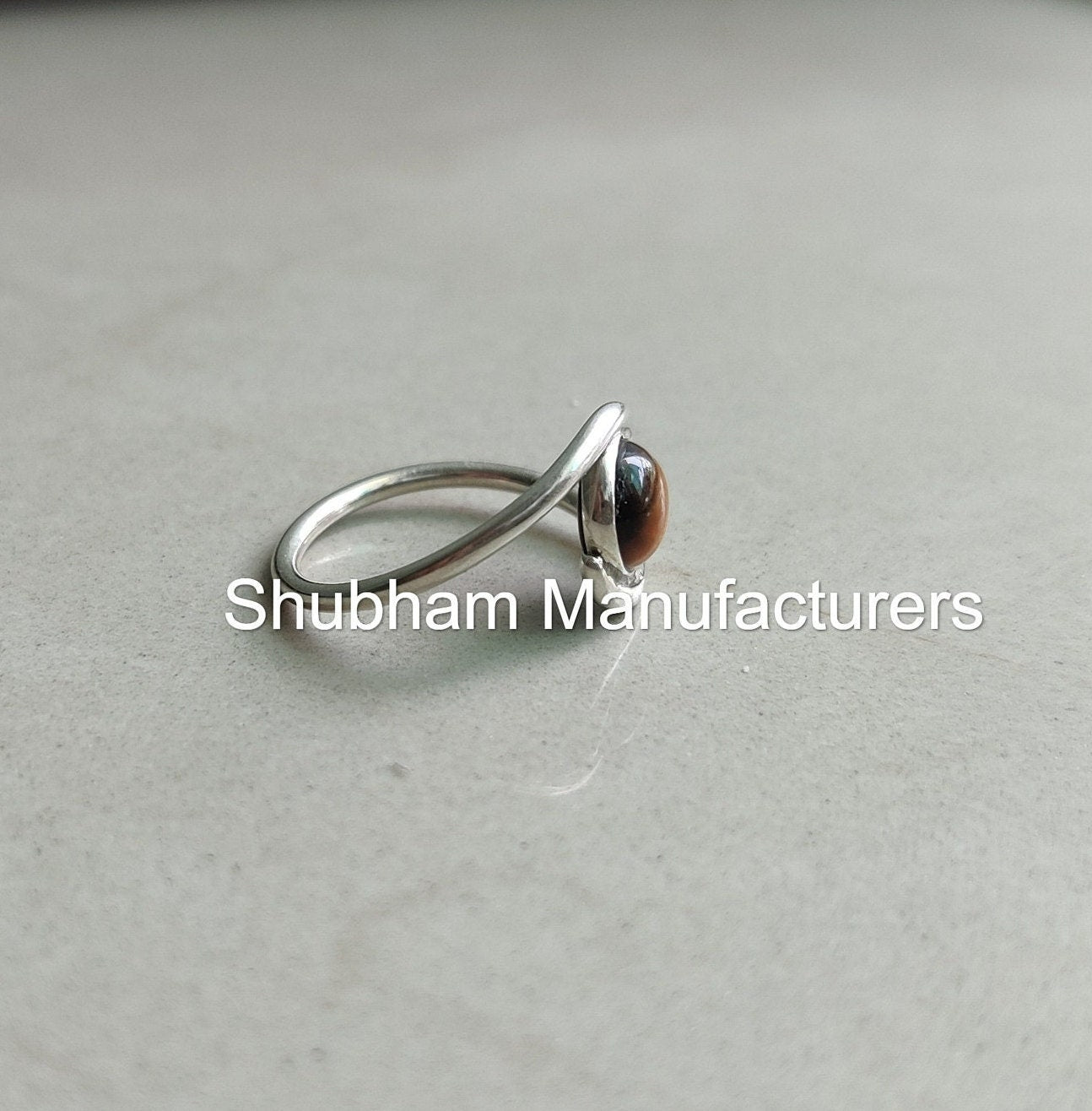 Tiger Eye Ring, 925 Sterling Silver Handmade Ring, Brown Gemstone, Designer Bypass Ring, Dainty Birthstone Ring, Tiger's Eye Jewelry for Her
