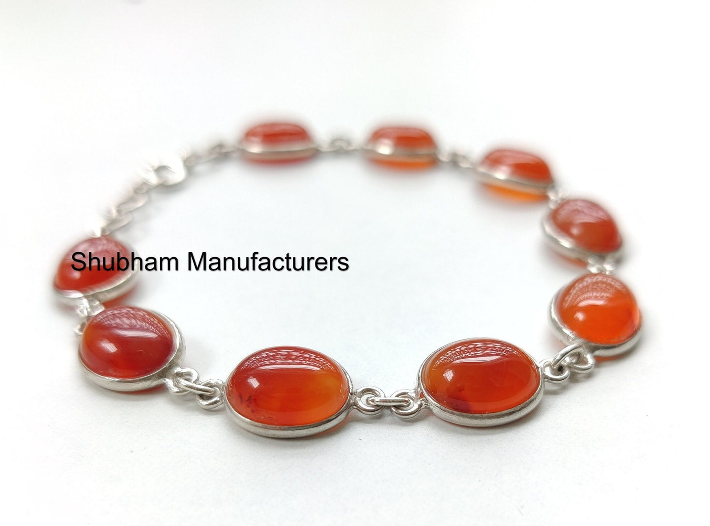 Natural Carnelian Bracelet, 925 Sterling Silver Bracelet, Simple Everyday Bracelet, Orange Gemstone Jewelry, Handmade Bracelet for Women