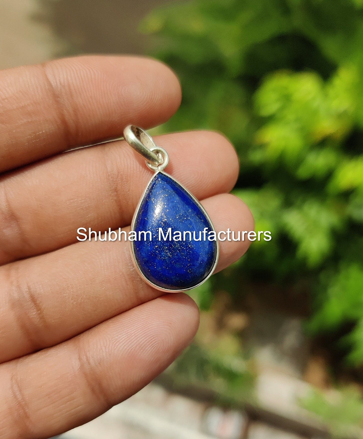 Genuine Lapis Lazuli Pendant, Healing Crystal Necklace, 925 Sterling Silver Pendant, Blue Lapis Jewelry, Natural Gemstone Pendant for Her