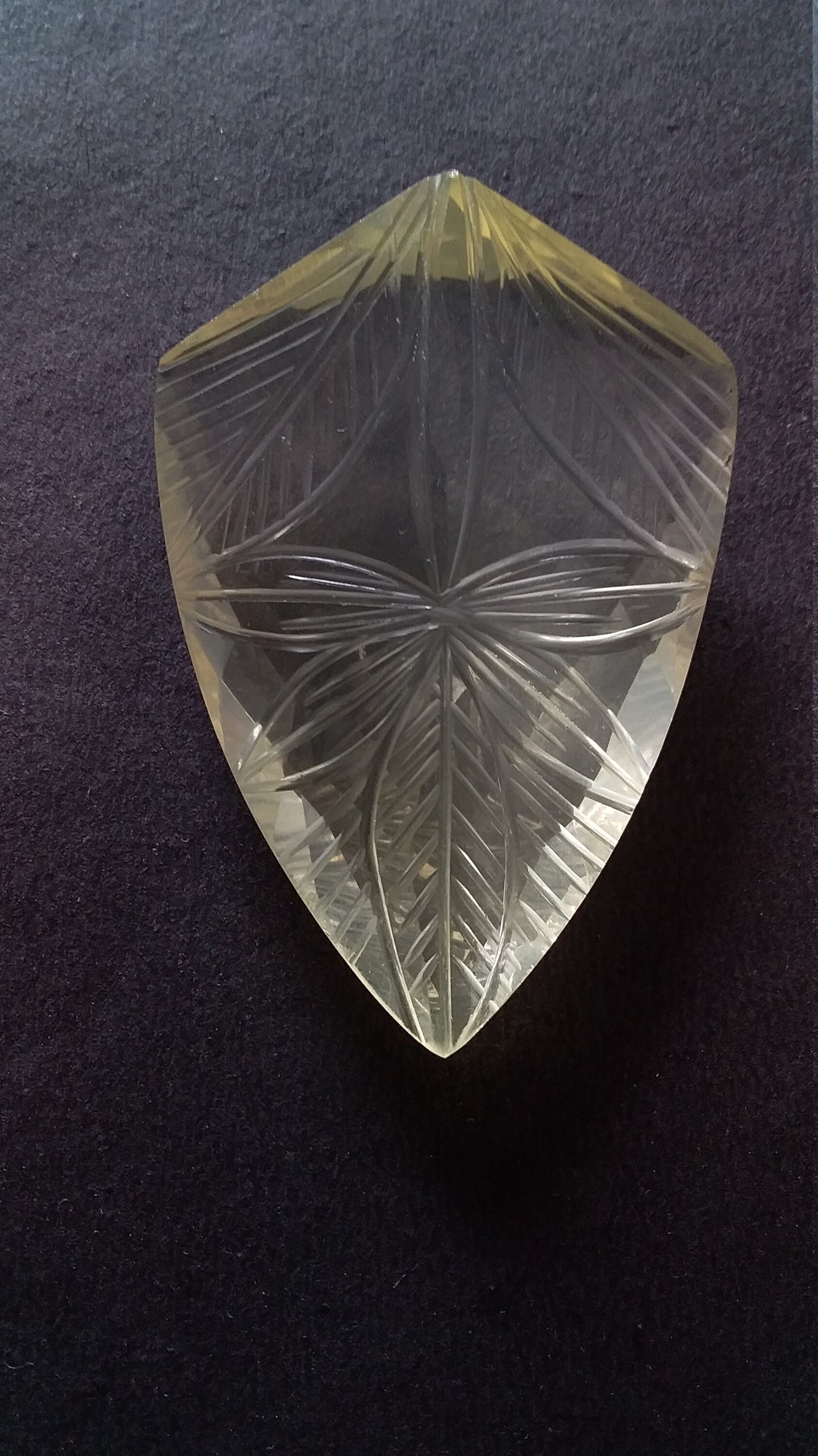 Lemon Quartz Beautifully Carved Big Gemstone 168 Carat Yellow Gemstone Carving Semi Precious Faceted Back Wire Wrap Jewelry Stone
