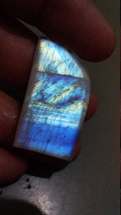 Rainbow Moonstone Cabochon Gemstone, Fancy Shape Multi Fire Stone, Semi Precious Loose Gemstone, Blue Fire Moonstone for Jewelry Making