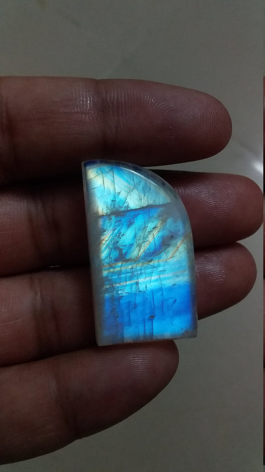 Rainbow Moonstone Cabochon Gemstone, Fancy Shape Multi Fire Stone, Semi Precious Loose Gemstone, Blue Fire Moonstone for Jewelry Making