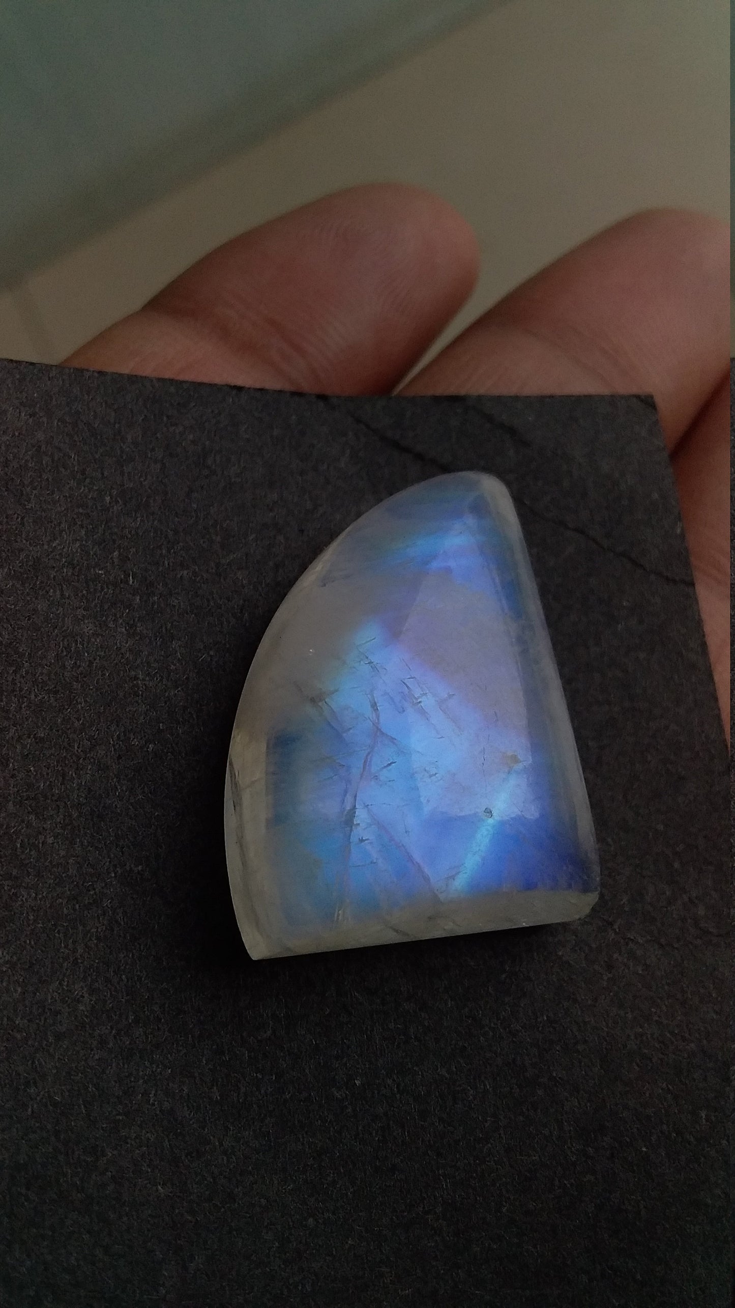 Blue Fire Moonstone, Natural Rainbow moonstone, Fancy Shape Loose Gemstone, Both Side Blue Flash, Smooth Polished, Stone For Jewelry Making