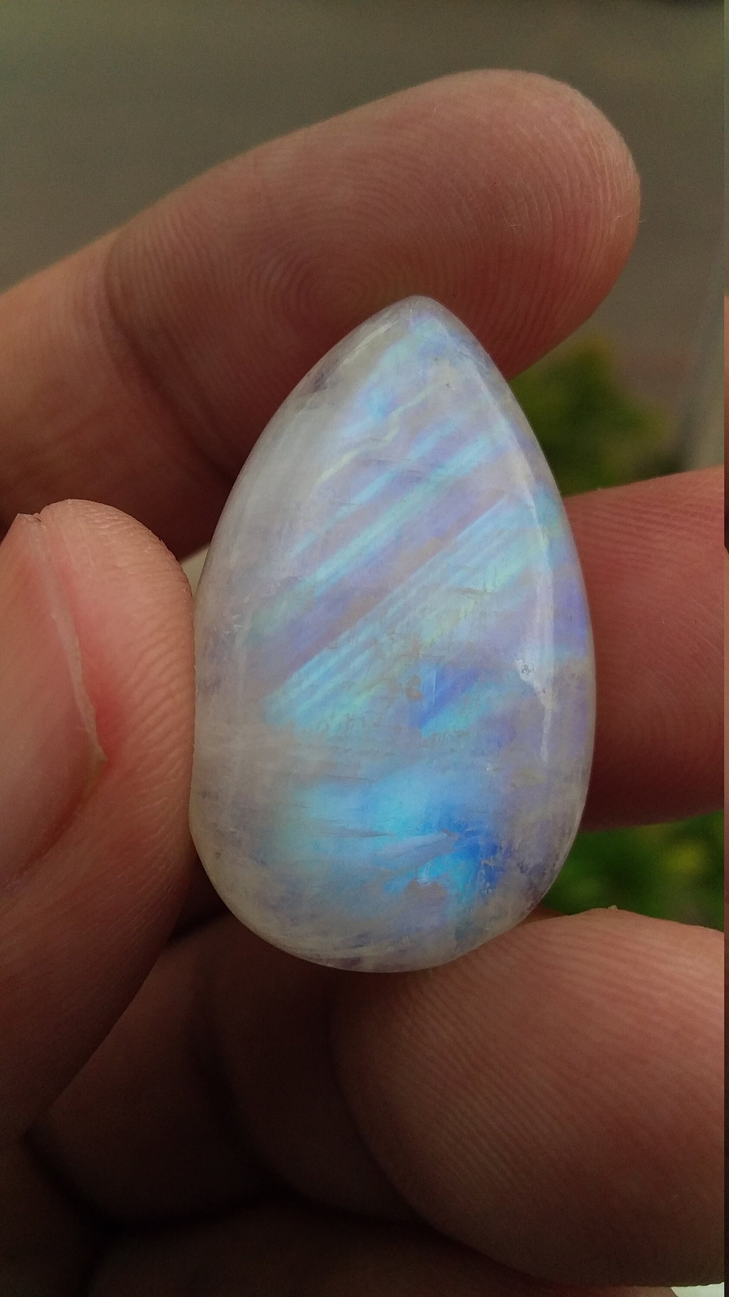 Rainbow moonstone cabochon gemstone pear, Blue fire moonstone, Rainbow Moonstone Cabochon For Unique Jewelry Making, Cabochon For Pendant