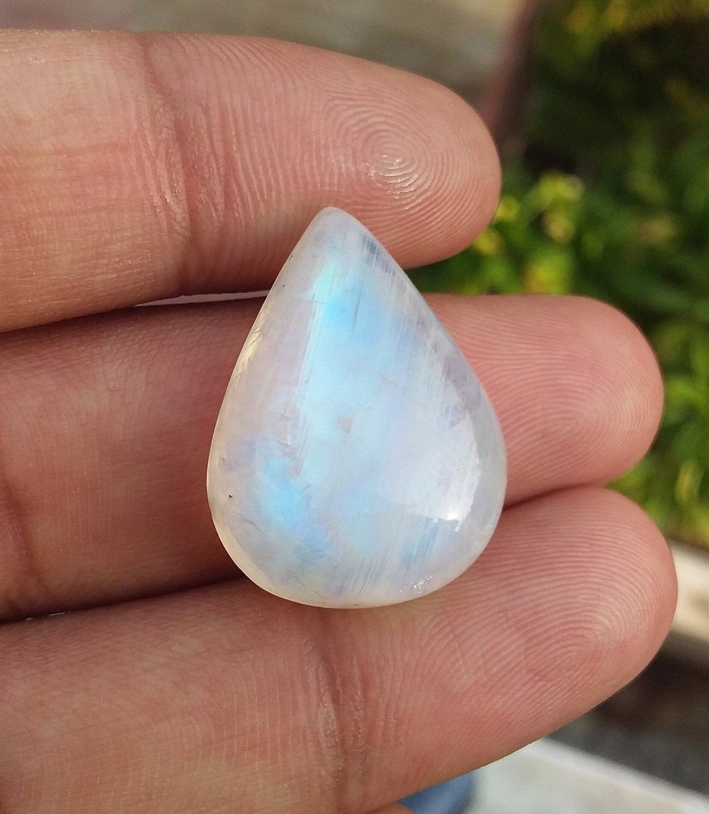 Natural Rainbow Moonstone, Loose Gemstone Natural, Pear Shape Stone, Blue Fire Cabochon, Semi Precious Loose Gemstone, Fireplay Moonstone