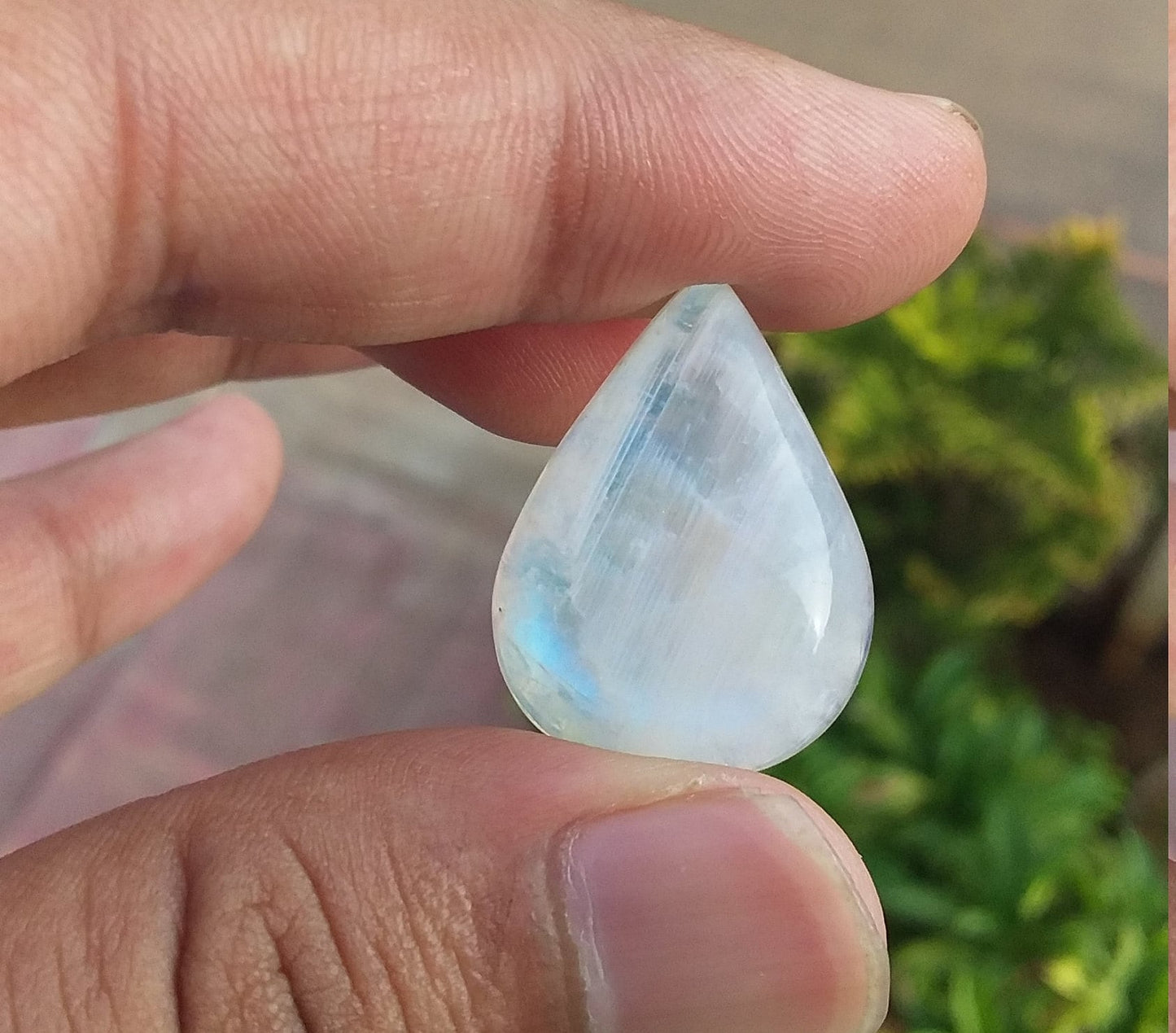 Natural Rainbow Moonstone, Loose Gemstone Natural, Pear Shape Stone, Blue Fire Cabochon, Semi Precious Loose Gemstone, Fireplay Moonstone