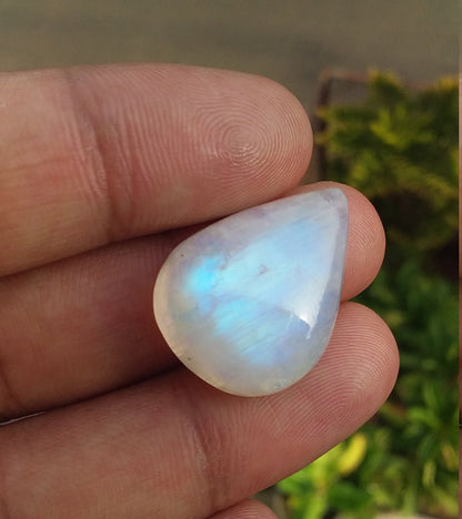 Natural Rainbow Moonstone, Loose Gemstone Natural, Pear Shape Stone, Blue Fire Cabochon, Semi Precious Loose Gemstone, Fireplay Moonstone