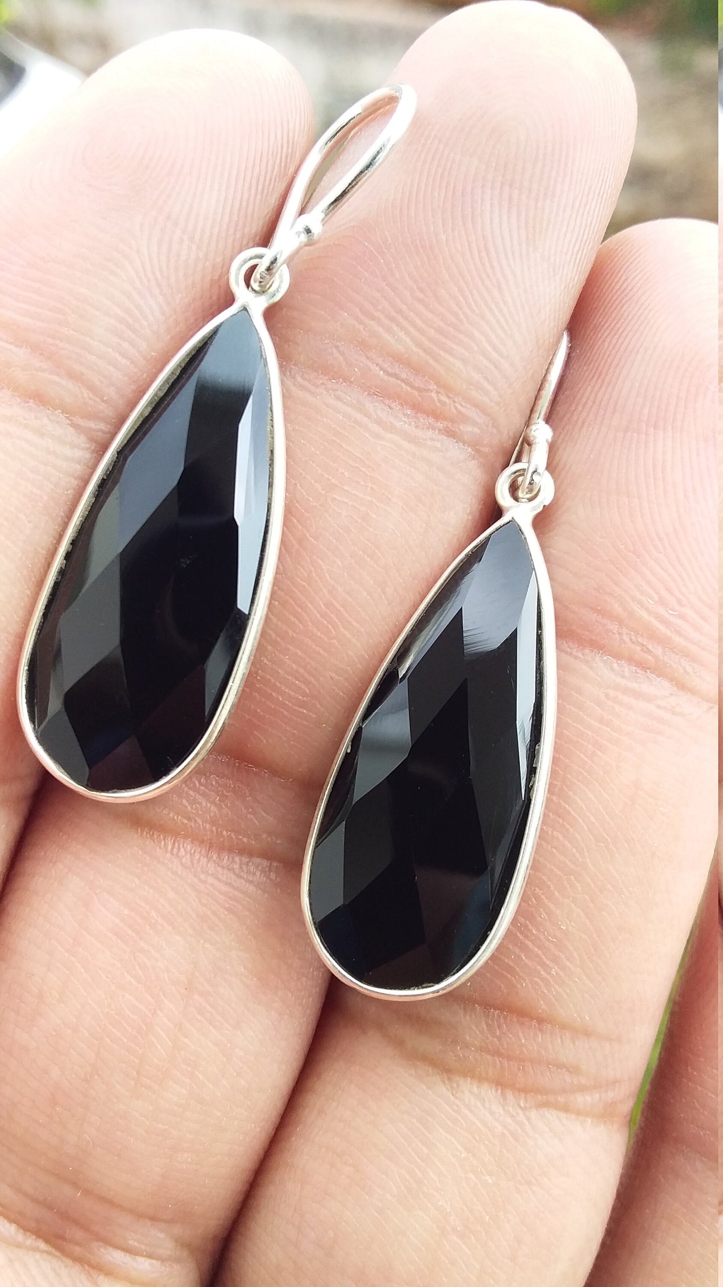 Black Onyx Earring, Sterling Silver Jewelry, Handmade Earrings, Gift for Her, Drop Dangle Earrings, Gem Stone Earrings, Silver Jewellery
