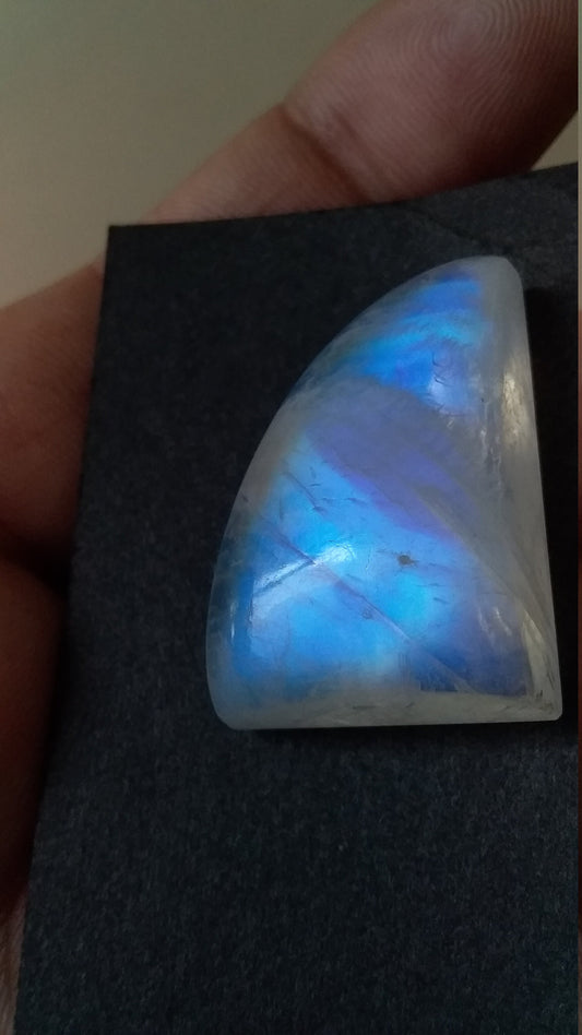 Blue Fire Moonstone, Natural Rainbow moonstone, Fancy Shape Loose Gemstone, Both Side Blue Flash, Smooth Polished, Stone For Jewelry Making