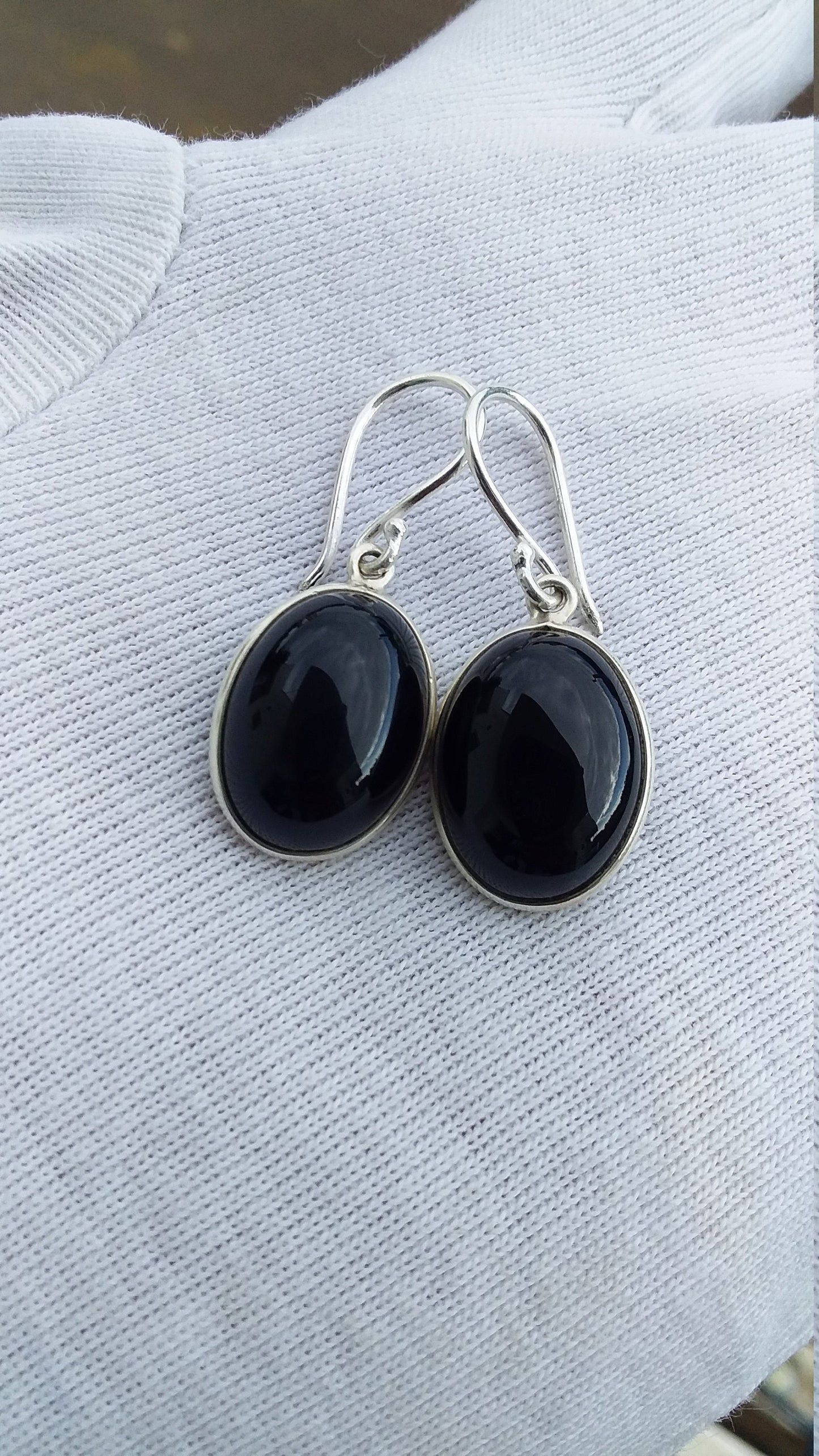 Black Onyx Earrings, Sterling Silver Earrings, Onyx Jewelry, Gemstone Handmade Jewelry, Dangle Earrings, Earrings for Women, Drop Earrings