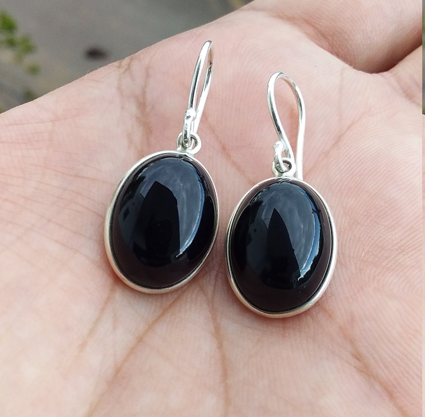 Black Onyx Earrings, Sterling Silver Earrings, Onyx Jewelry, Gemstone Handmade Jewelry, Dangle Earrings, Earrings for Women, Drop Earrings