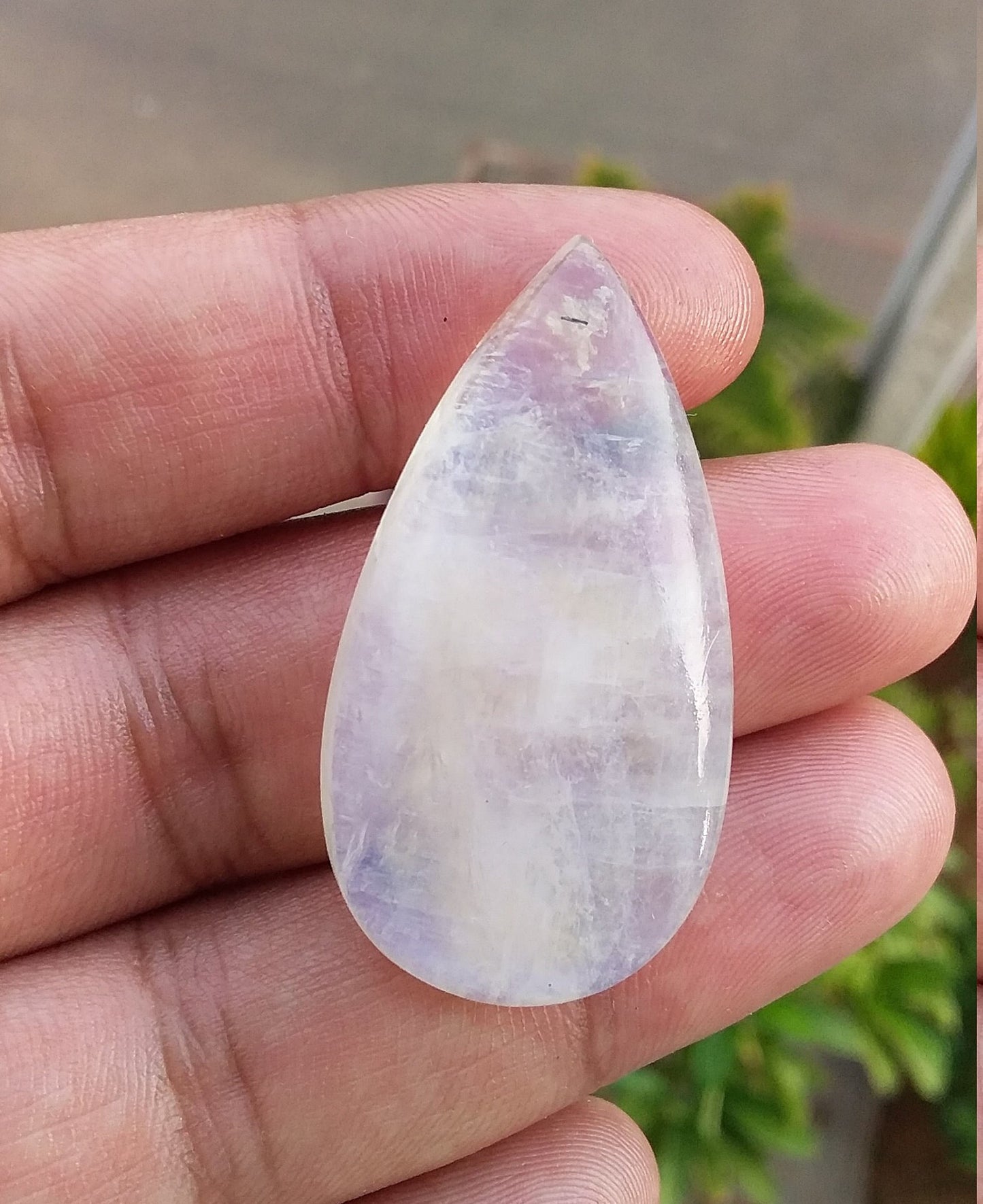 Natural Rainbow Moonstone, Tear Drop Shape Cabochon, 41x22x9 MM 62 Carat, Semi Precious Loose Gemstone, Stone for Jewelry Making