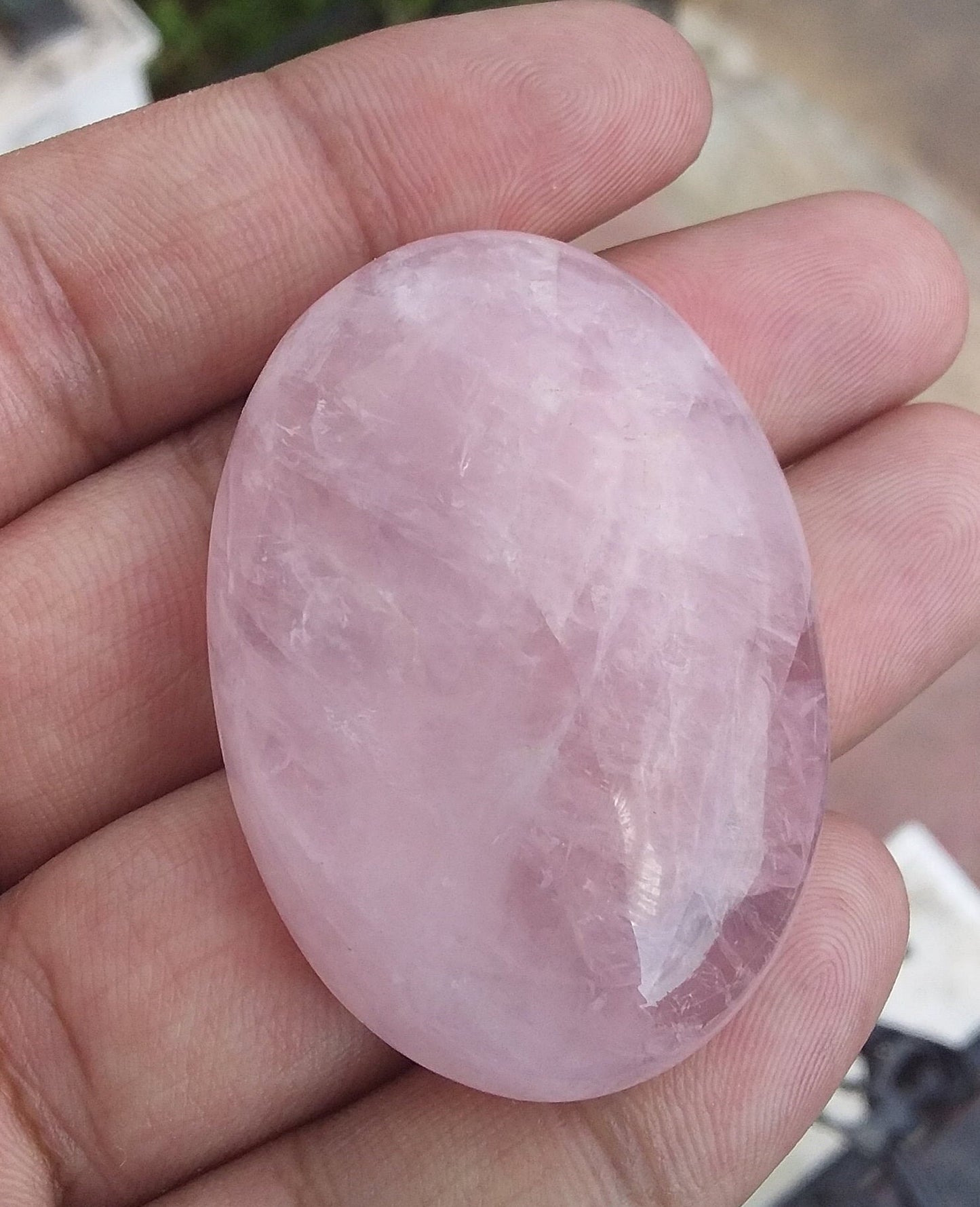 170 Cts Natural Rose Quartz Cabochon, Loose Gemstone,  Healing Crystal, Love Crystal, Big Size Oval Gemstone,  Palm Stone
