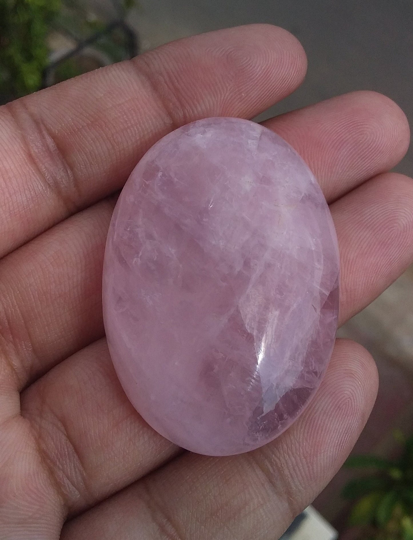170 Cts Natural Rose Quartz Cabochon, Loose Gemstone,  Healing Crystal, Love Crystal, Big Size Oval Gemstone,  Palm Stone