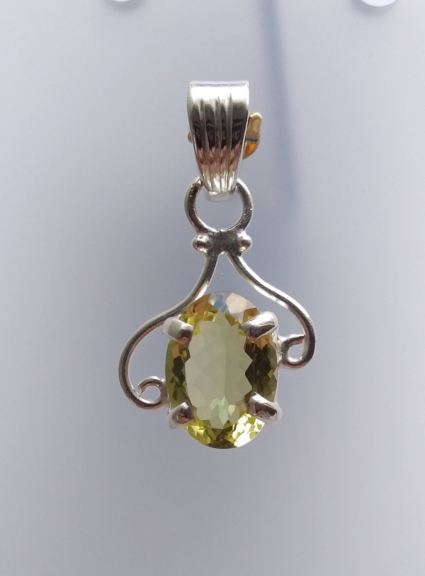 Natural Lemon Quartz 925 Sterling Silver Handmade Pendant, Natural Lemon Quartz Pendant, Small Size Pendant, Pendant for Gift