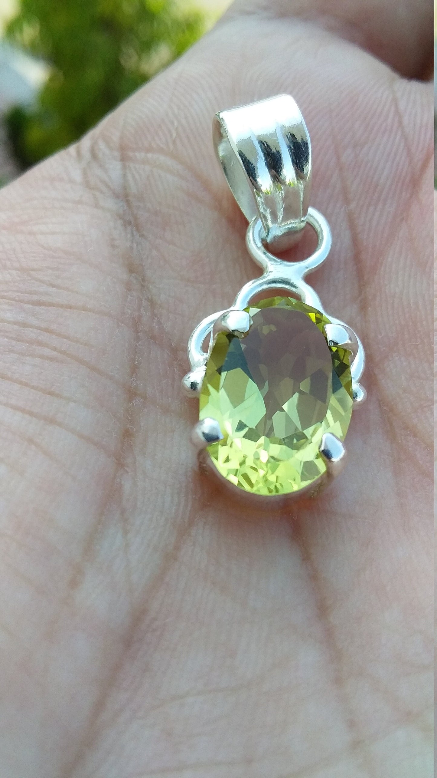 Lemon Quartz Pendant, 925 Sterling Silver Handmade Jewelry, Gemstone Small Pendant, Yellow stone Pendant, Gift for Her, Gift For Mother